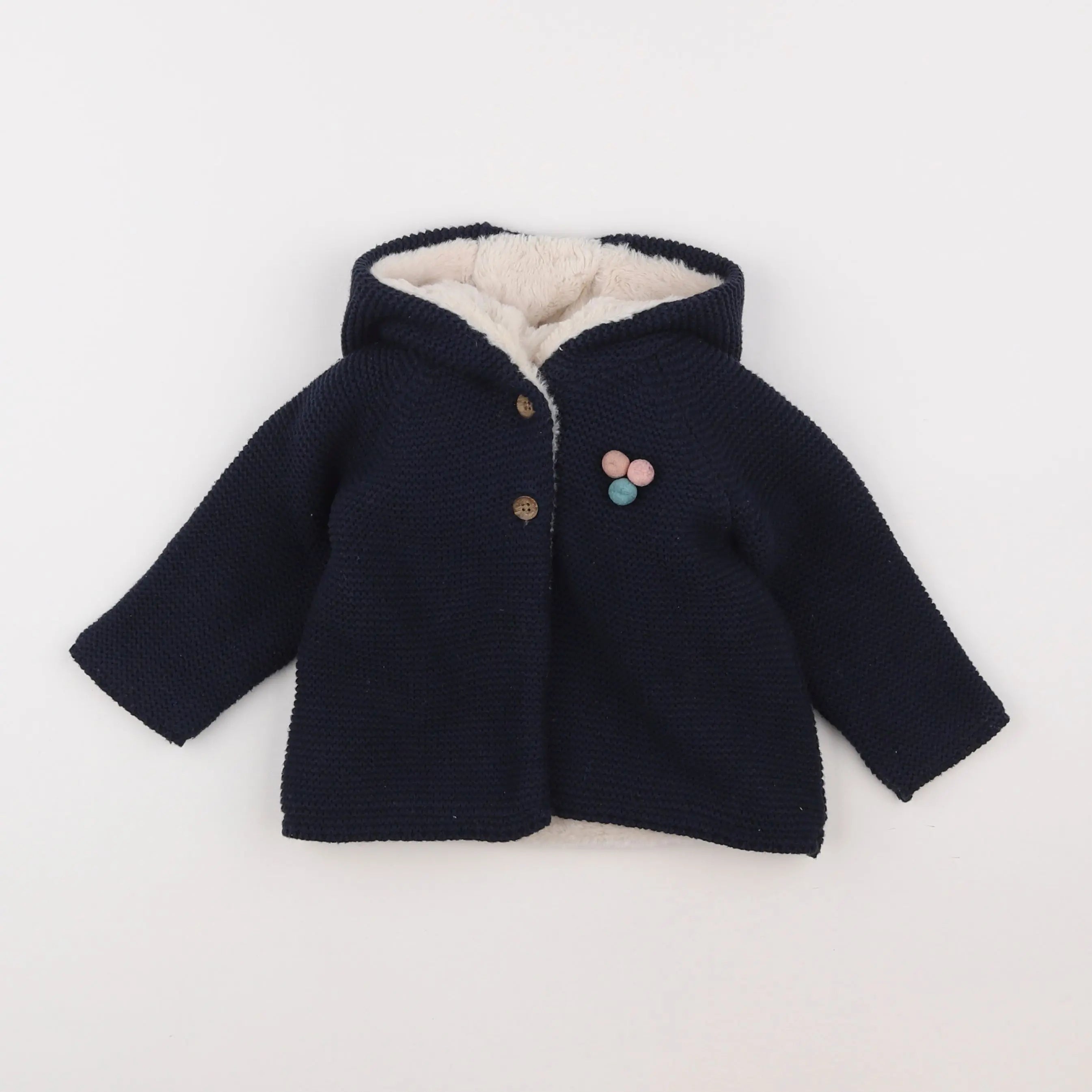 Vertbaudet - veste doublé bleu - 12 mois