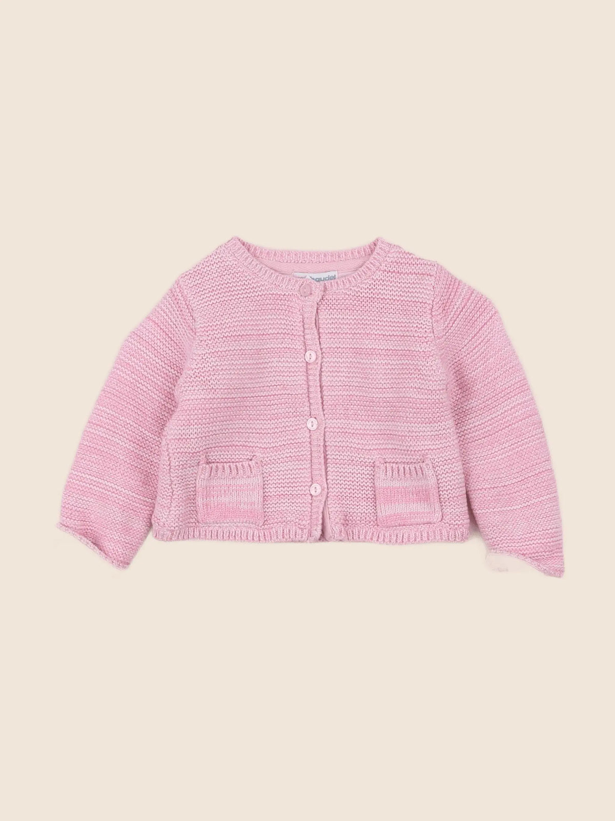 Vertbaudet - gilet rose - 12 mois