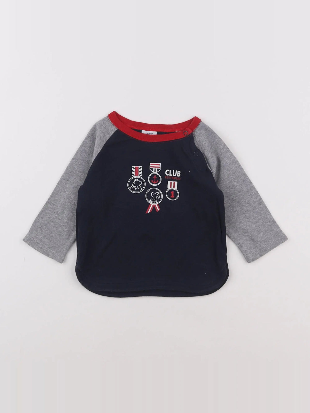 Petit Bateau - tee-shirt bleu - 6 mois