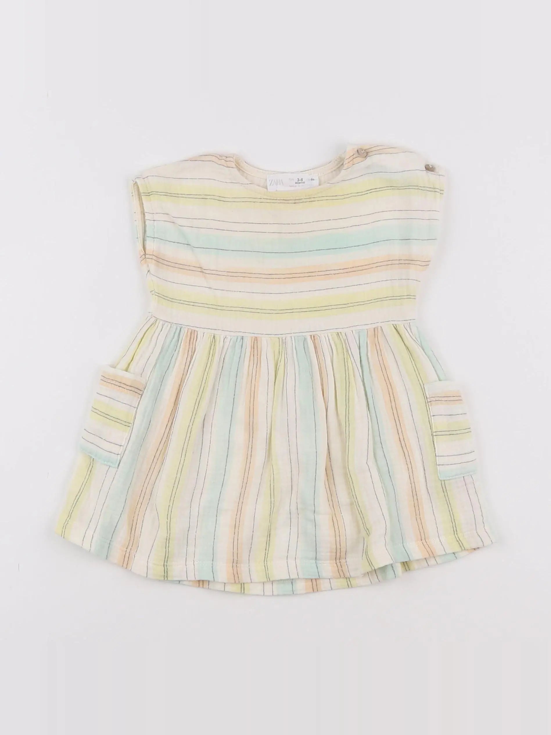 Zara - robe vert - 3/6 mois