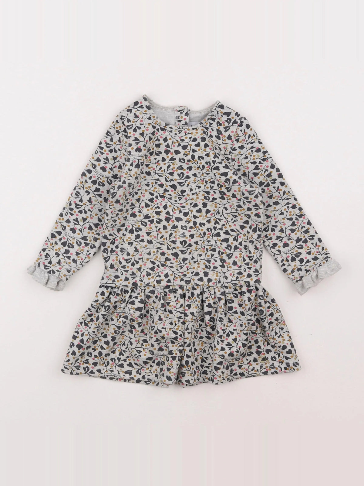 Petit Bateau - robe gris - 2 ans