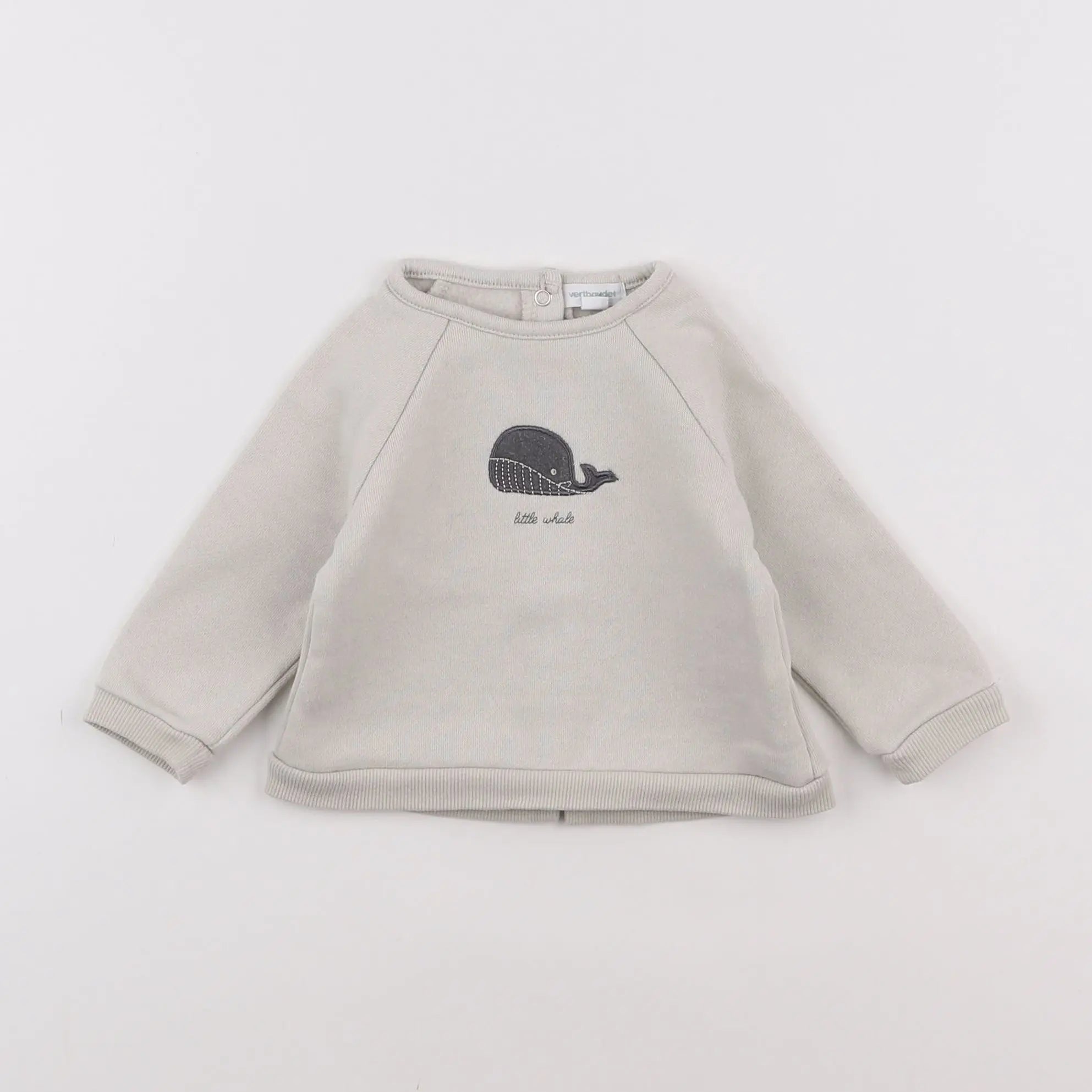 Vertbaudet - sweat beige - 3 mois