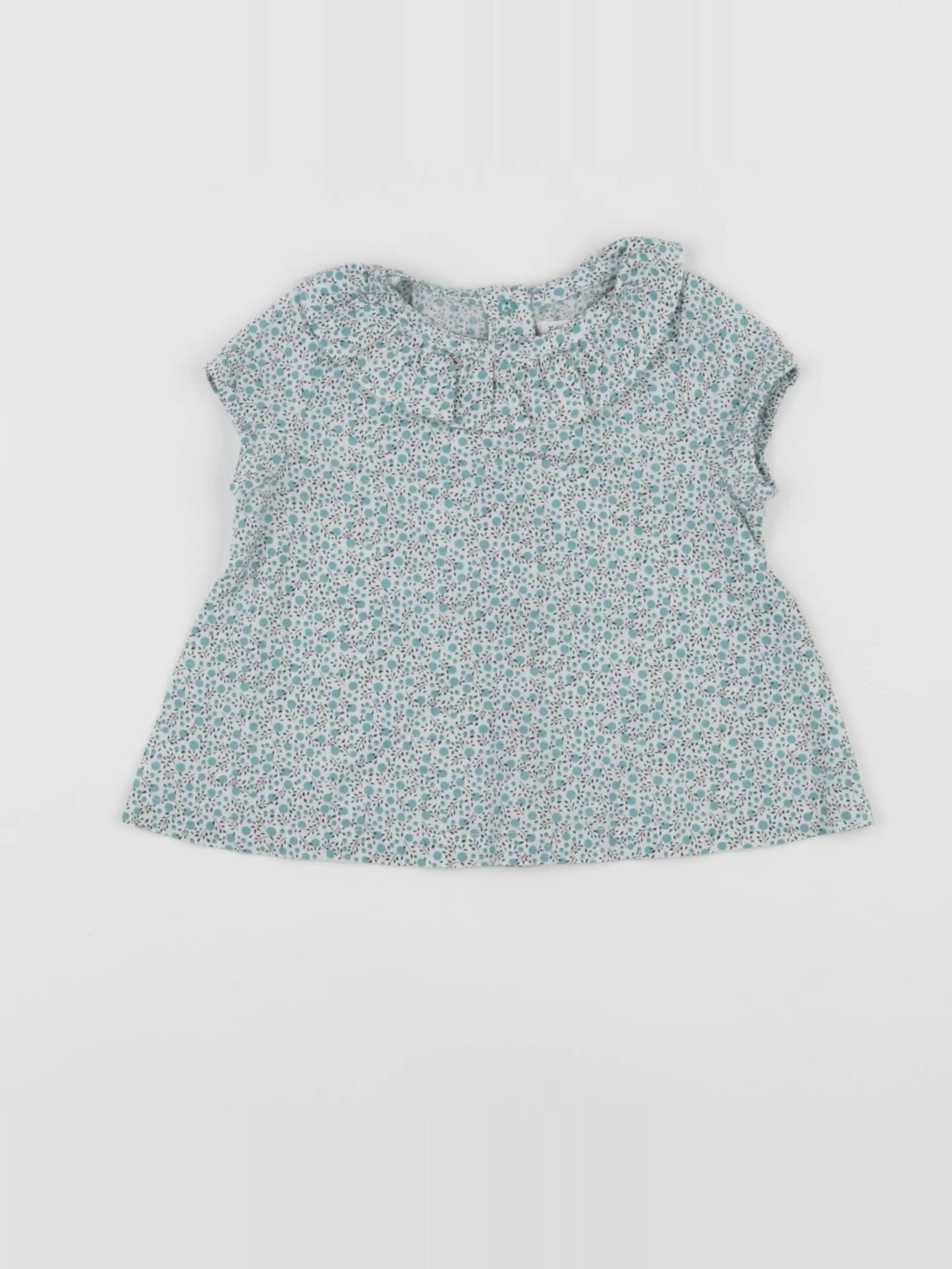 Eden & Victor - blouse blanc, bleu - 6 mois