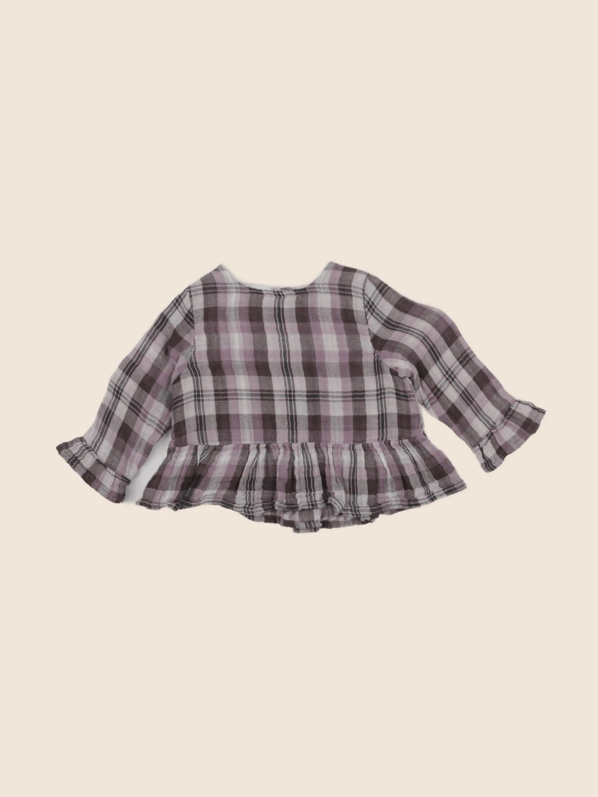Boutchou - blouse gris, violet - 6 mois