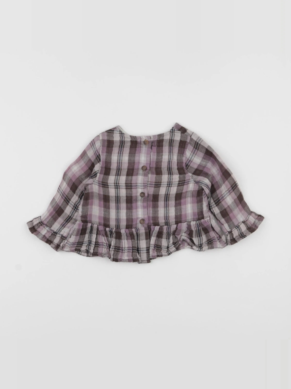 Boutchou - blouse gris, violet - 6 mois