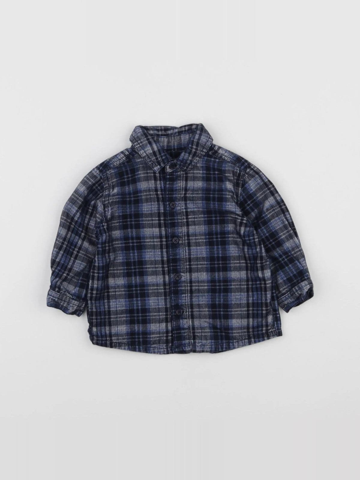 Boutchou - chemise bleu, noir - 6 mois