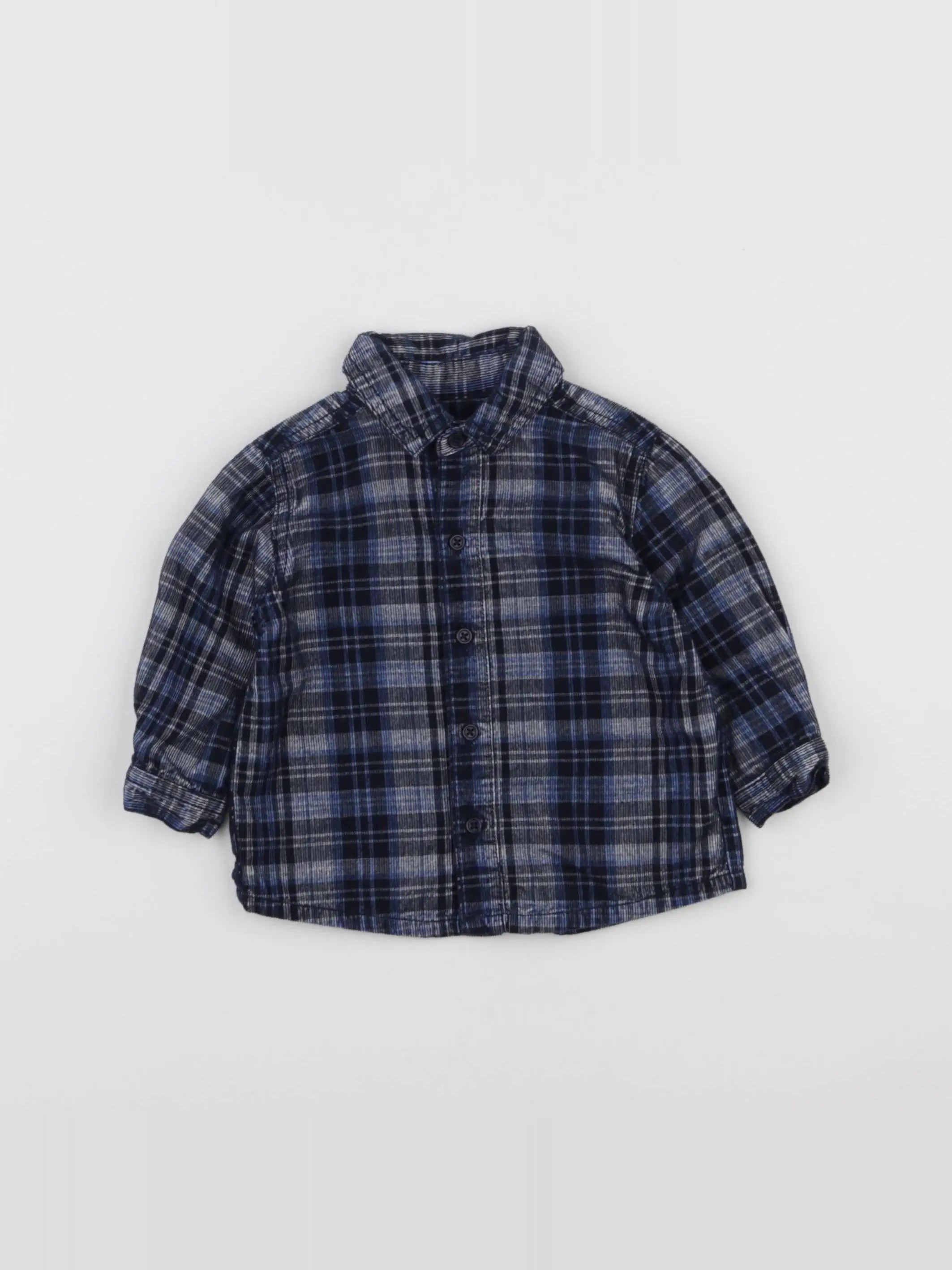 Boutchou - chemise bleu, noir - 6 mois
