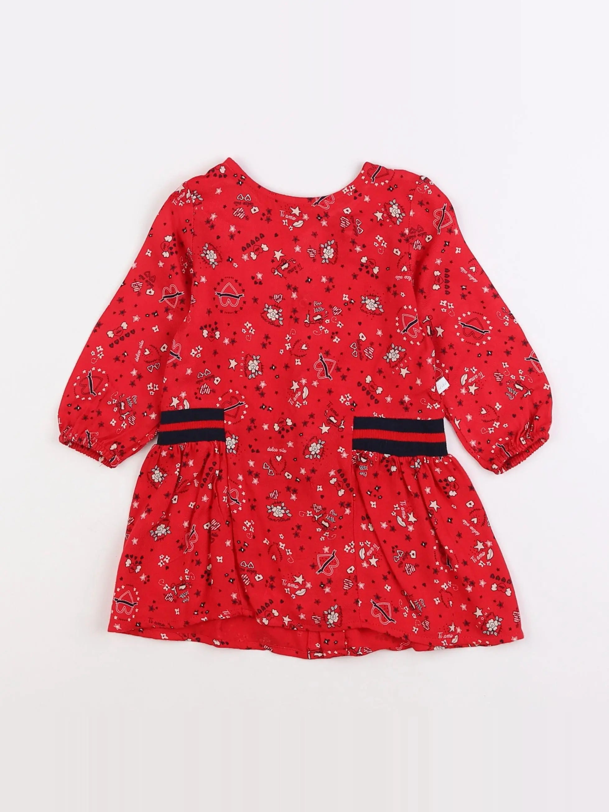 IKKS - robe rouge - 12 mois