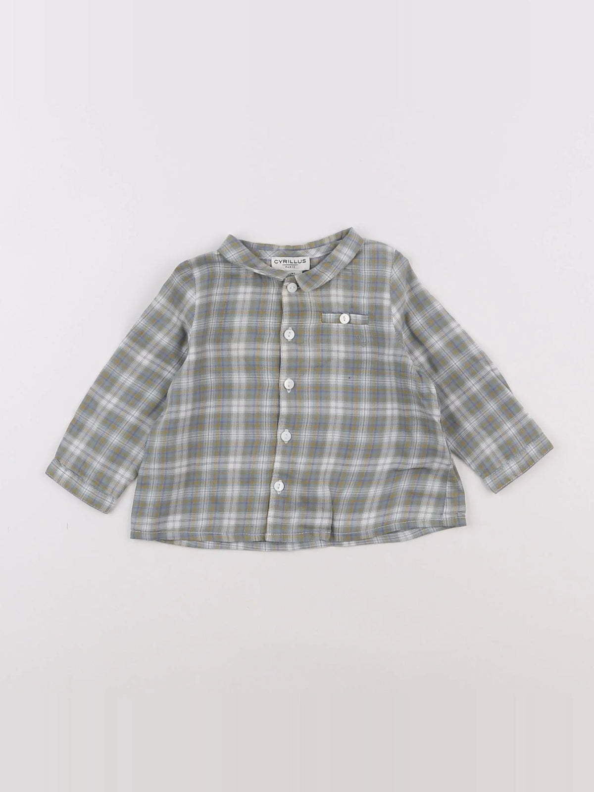 Cyrillus - chemise blanc, gris - 6 mois