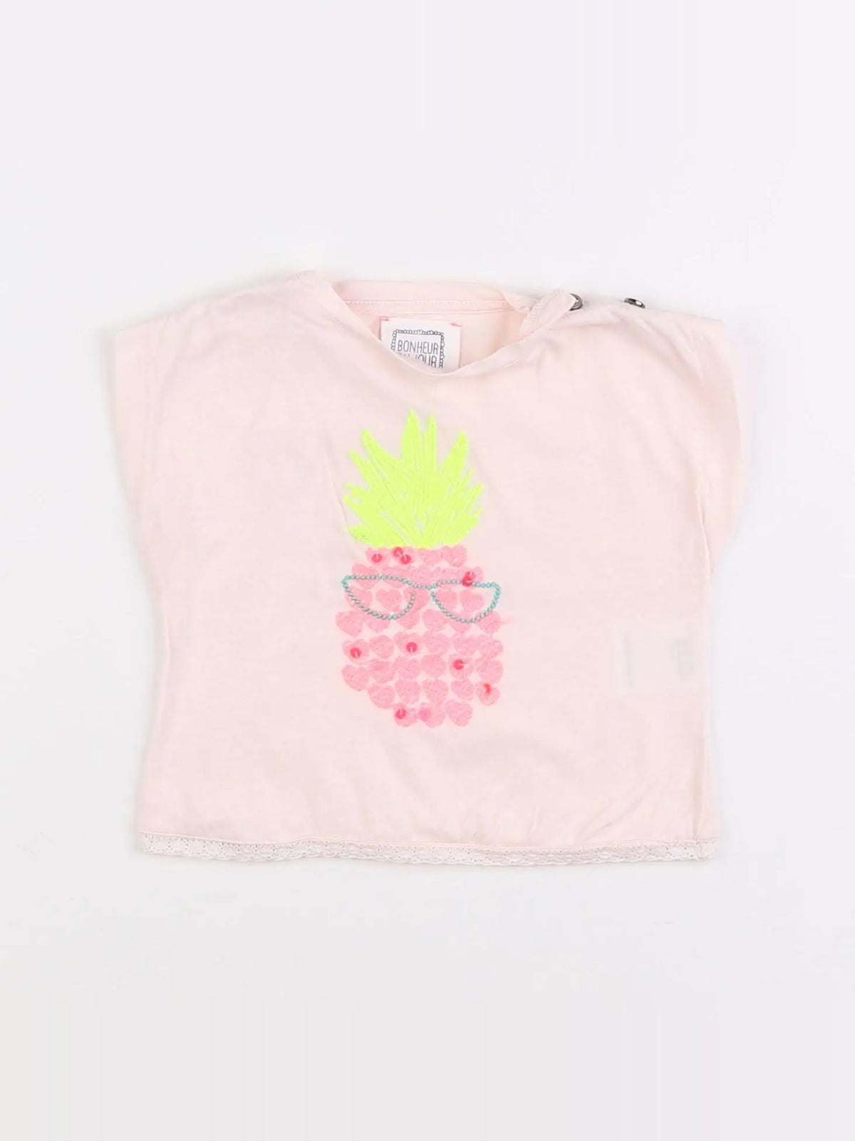 Bonheur du jour - tee-shirt rose - 6 mois