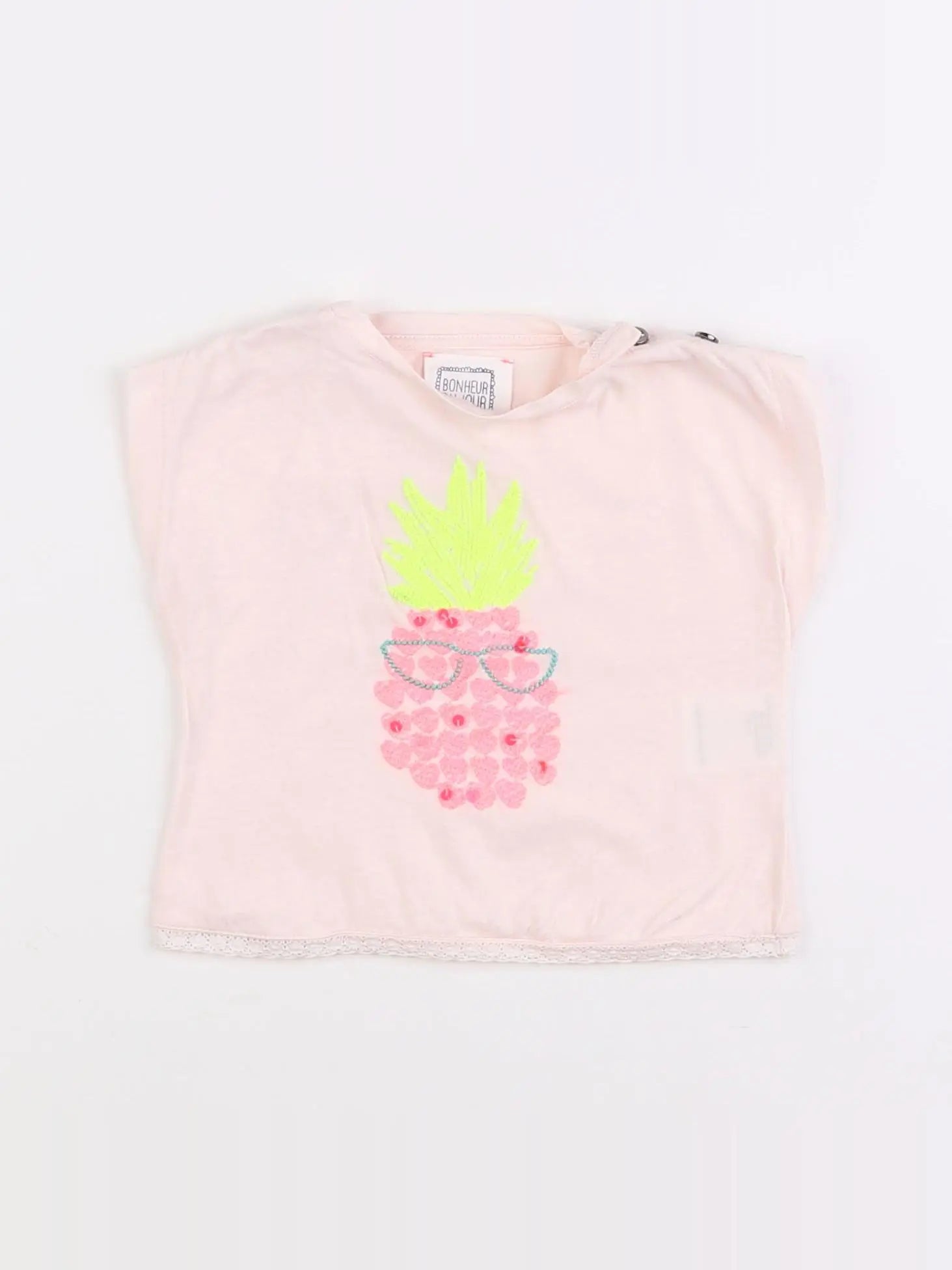 Bonheur du jour - tee-shirt rose - 6 mois