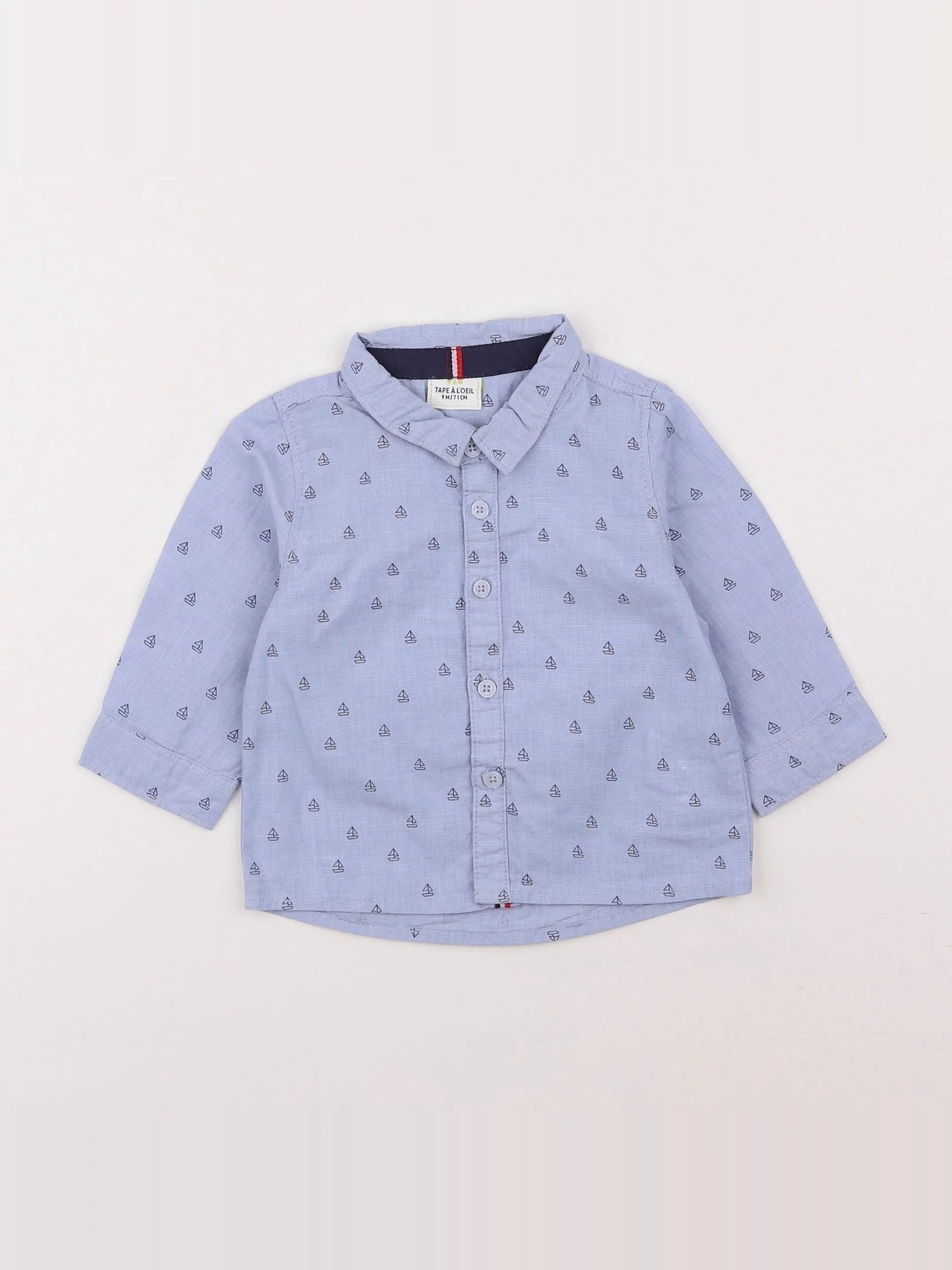 Tape à l'oeil - chemise bleu - 9 mois