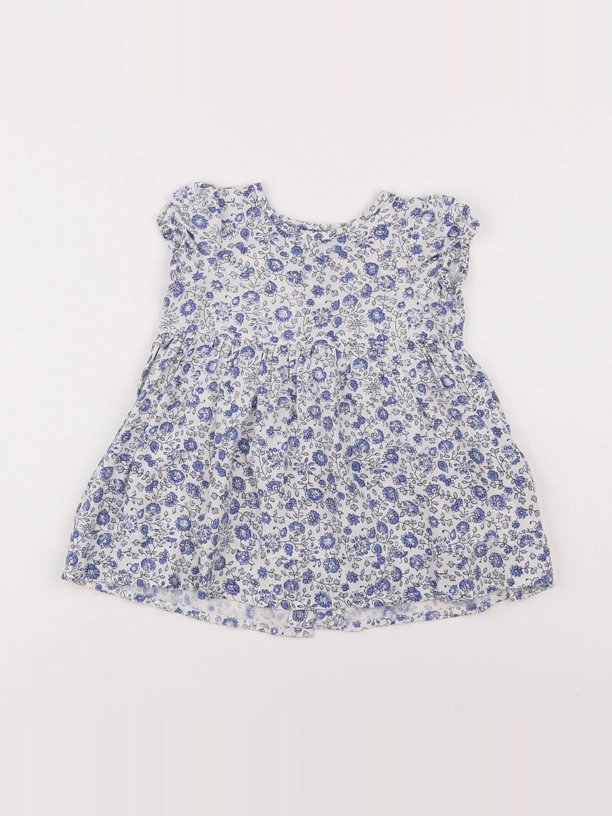 Cyrillus - robe blanc, bleu - 6 mois