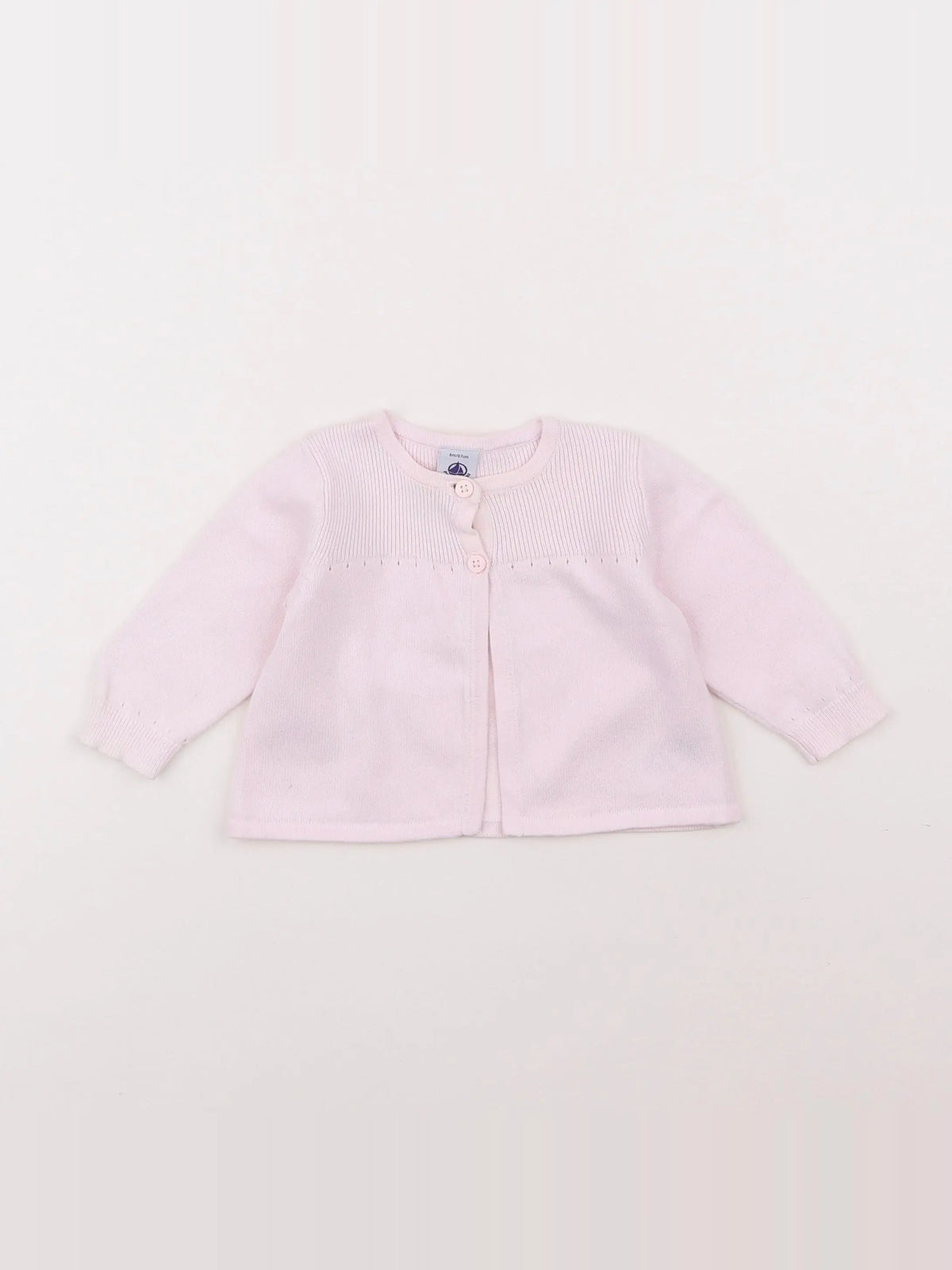Petit Bateau - gilet rose - 6 mois