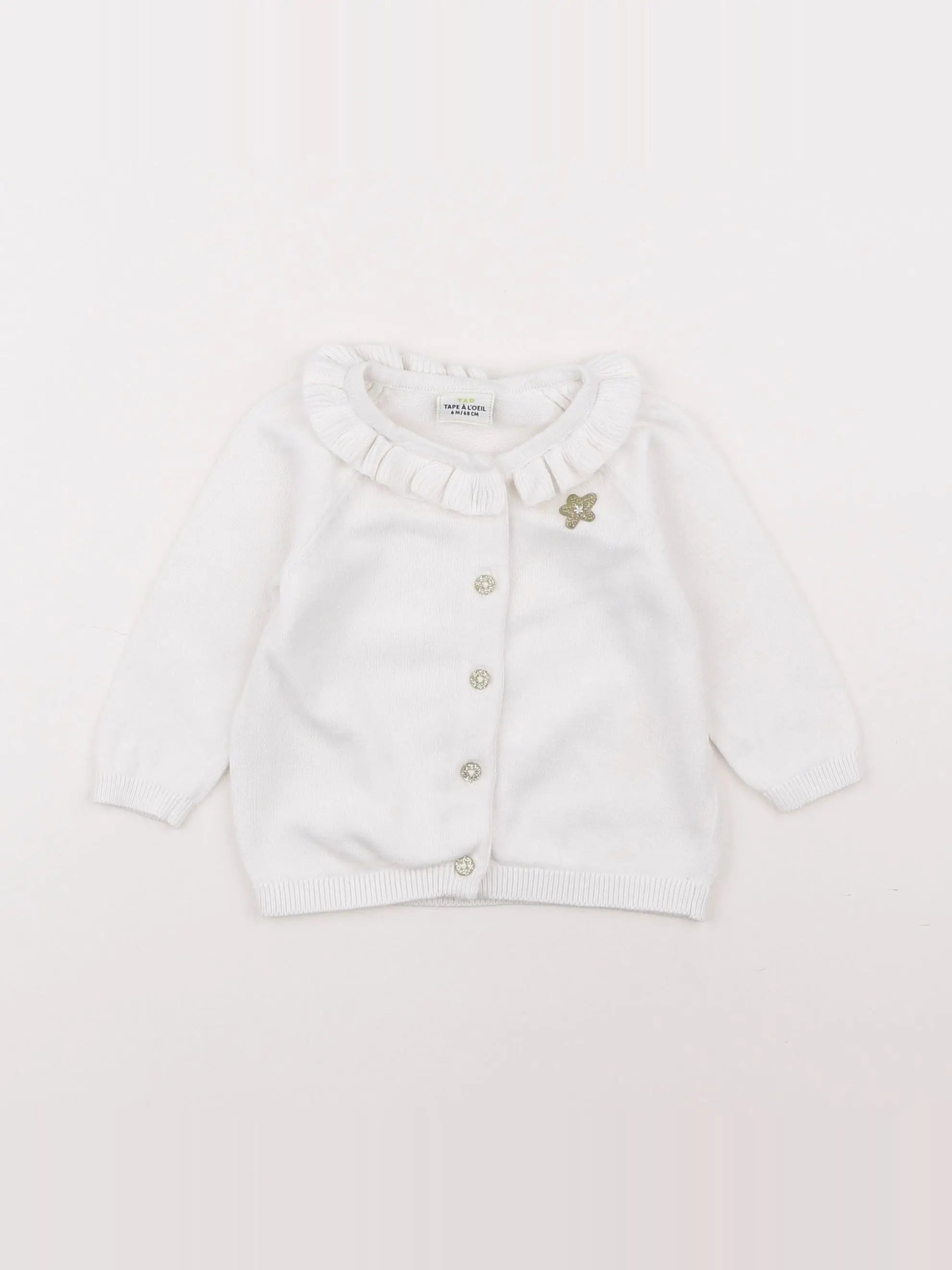 Tape à l'oeil - gilet blanc - 6 mois