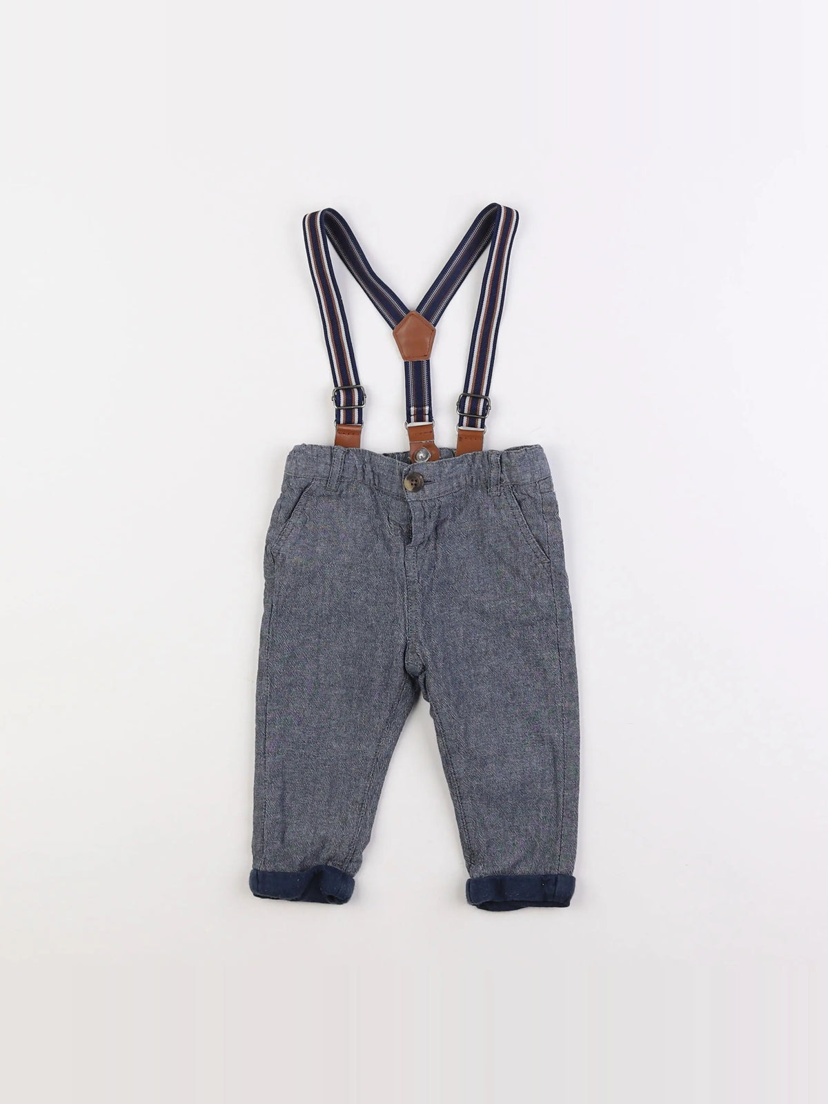Vertbaudet - pantalon bleu - 9 mois