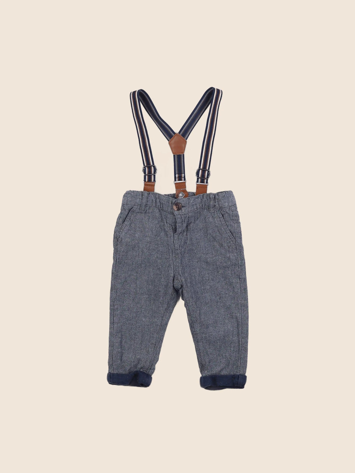 Vertbaudet - pantalon bleu - 9 mois