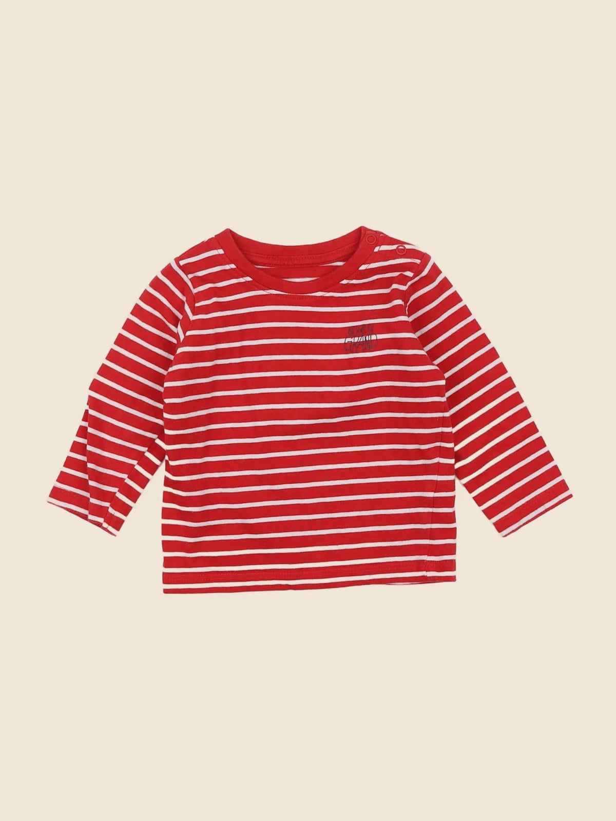 Vertbaudet - tee-shirt rouge - 6 mois