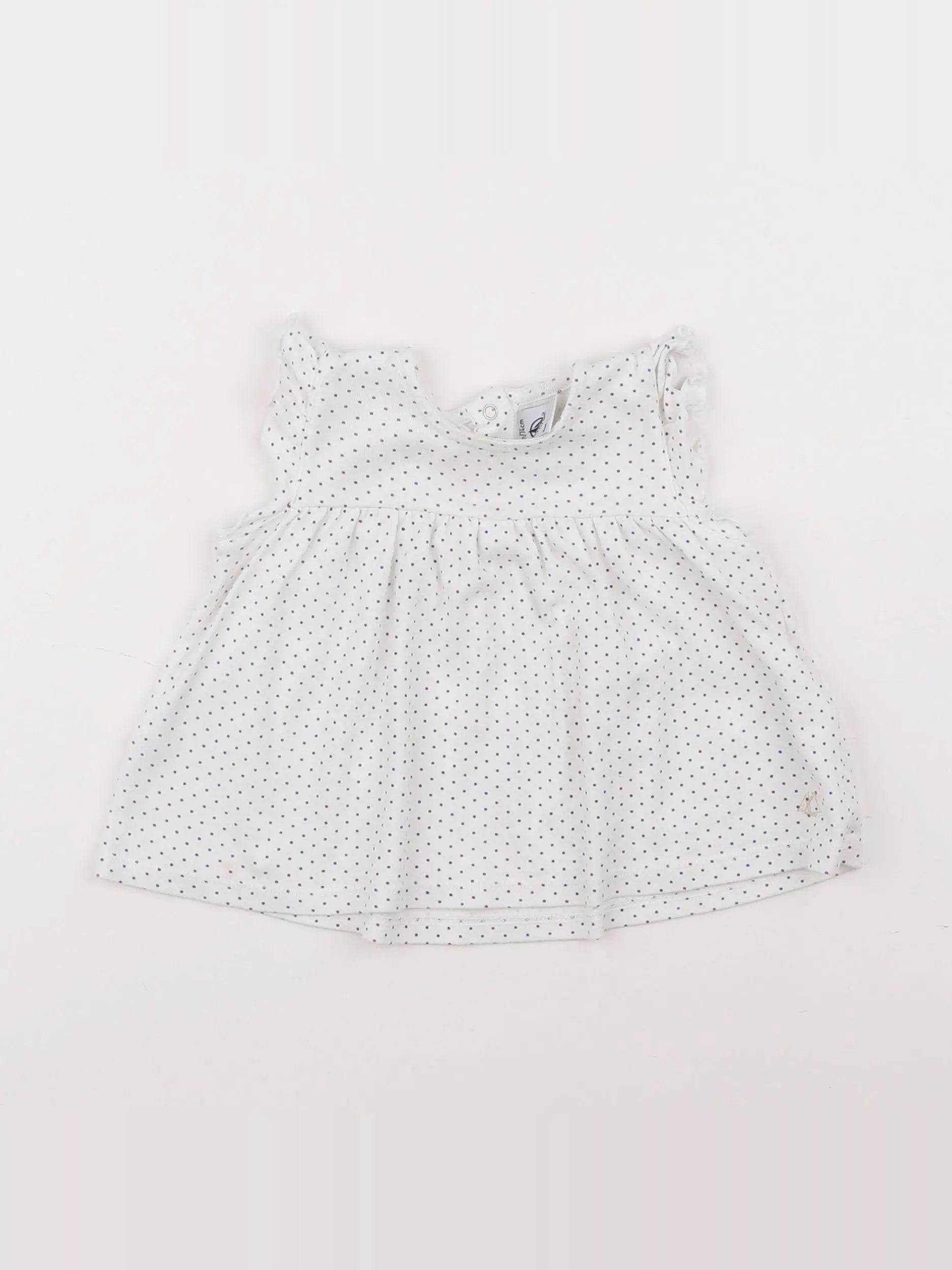 Petit Bateau - tee-shirt blanc, violet - 12 mois