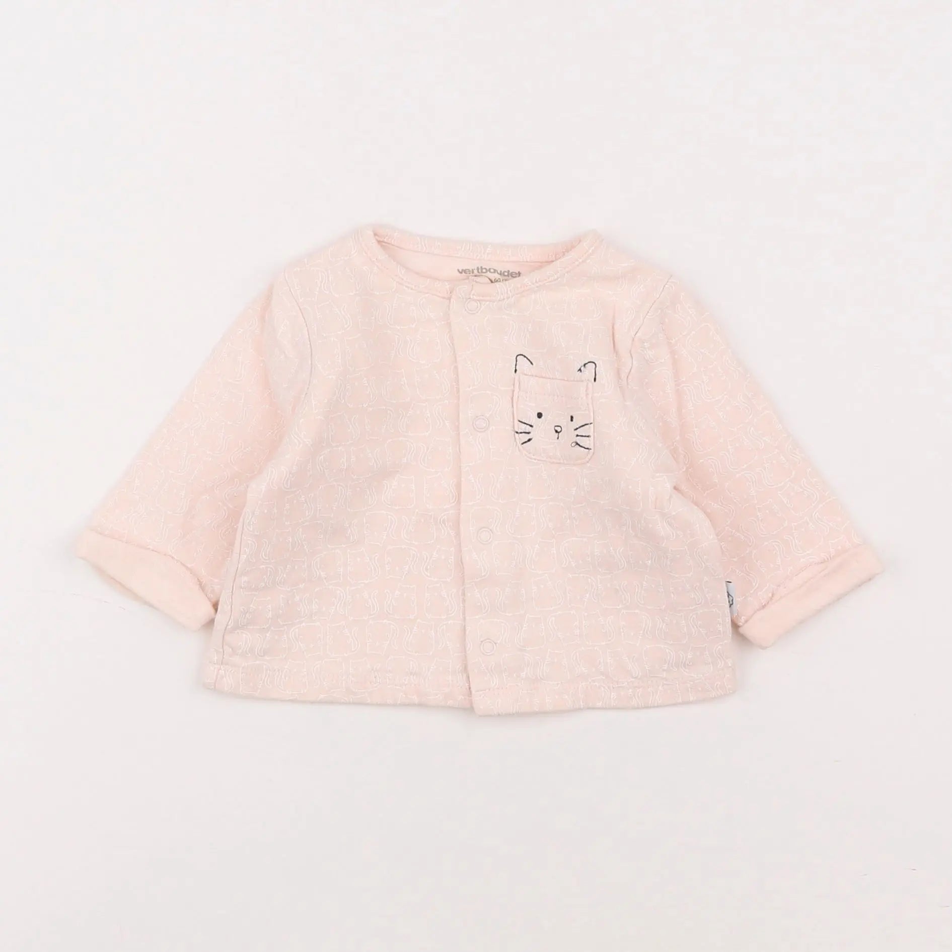 Vertbaudet - sweat rose - 3 mois