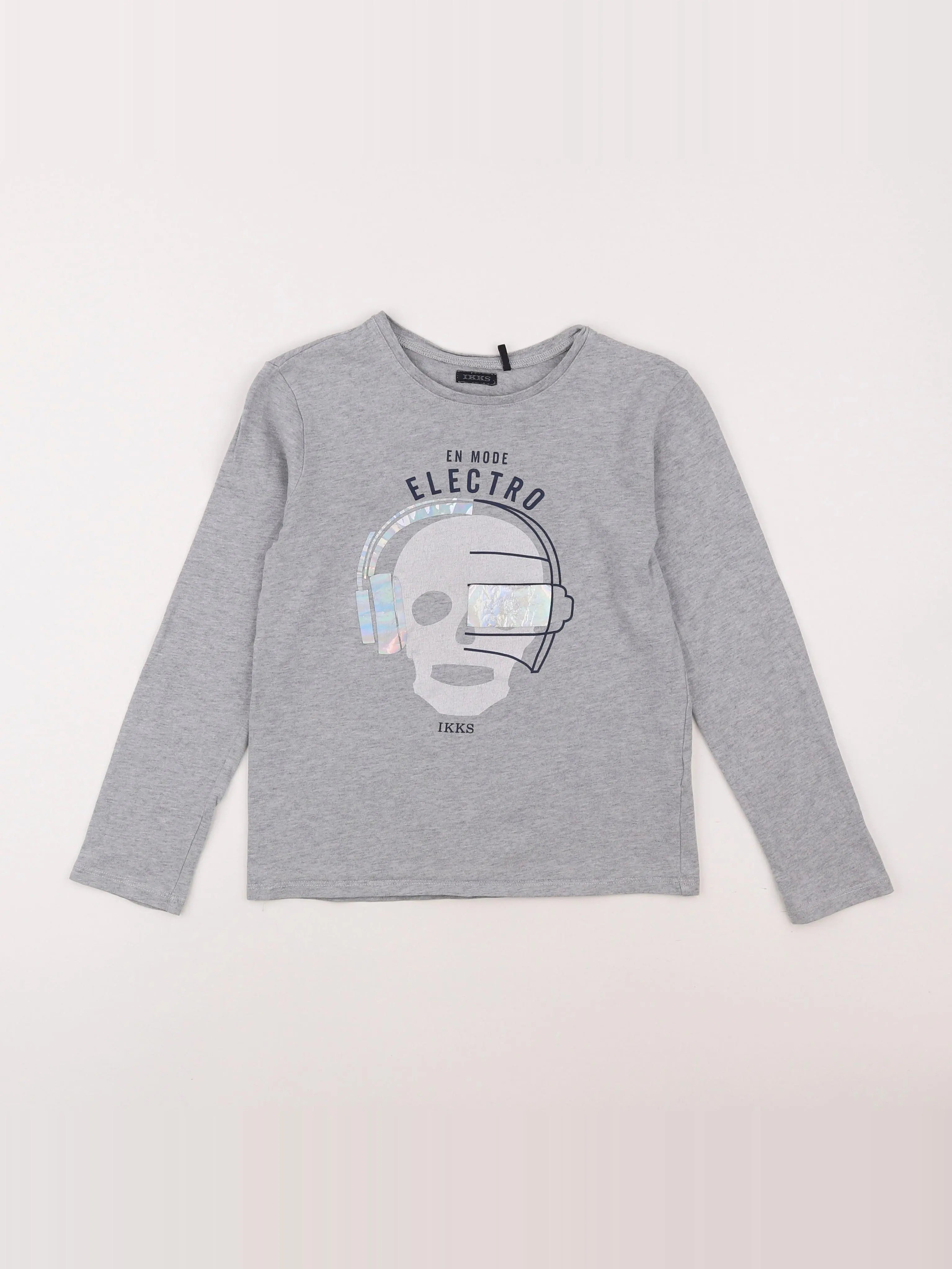 IKKS - tee-shirt gris - 8 ans