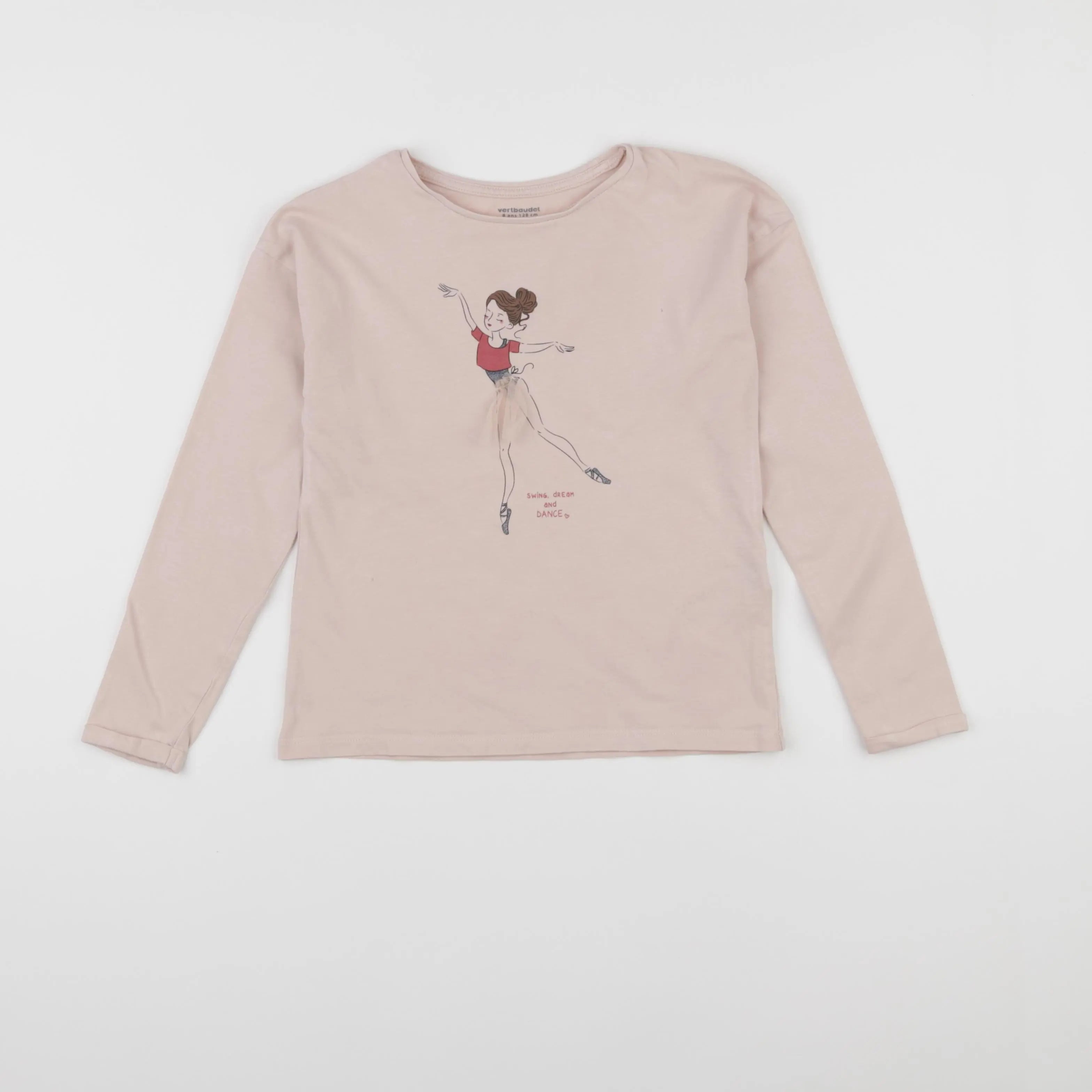Vertbaudet - tee-shirt rose - 8 ans