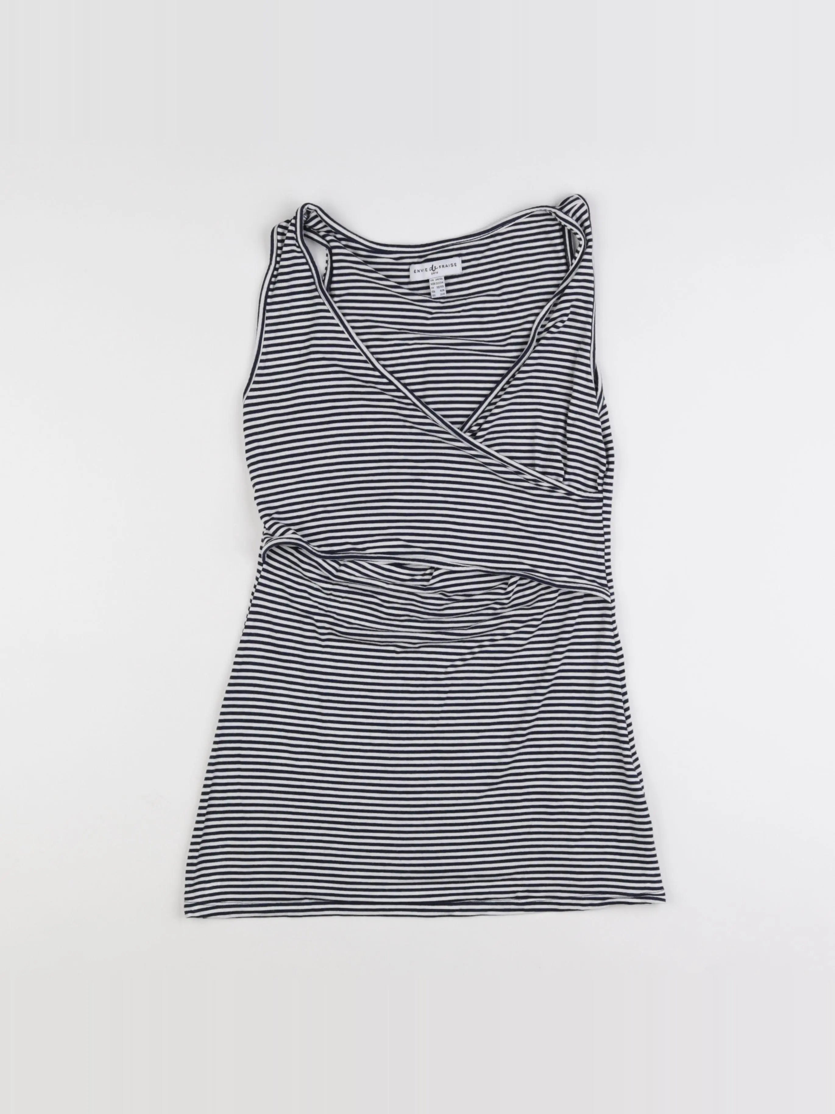 Envie de fraise - débardeur allaitement blanc, bleu - 34 à 36