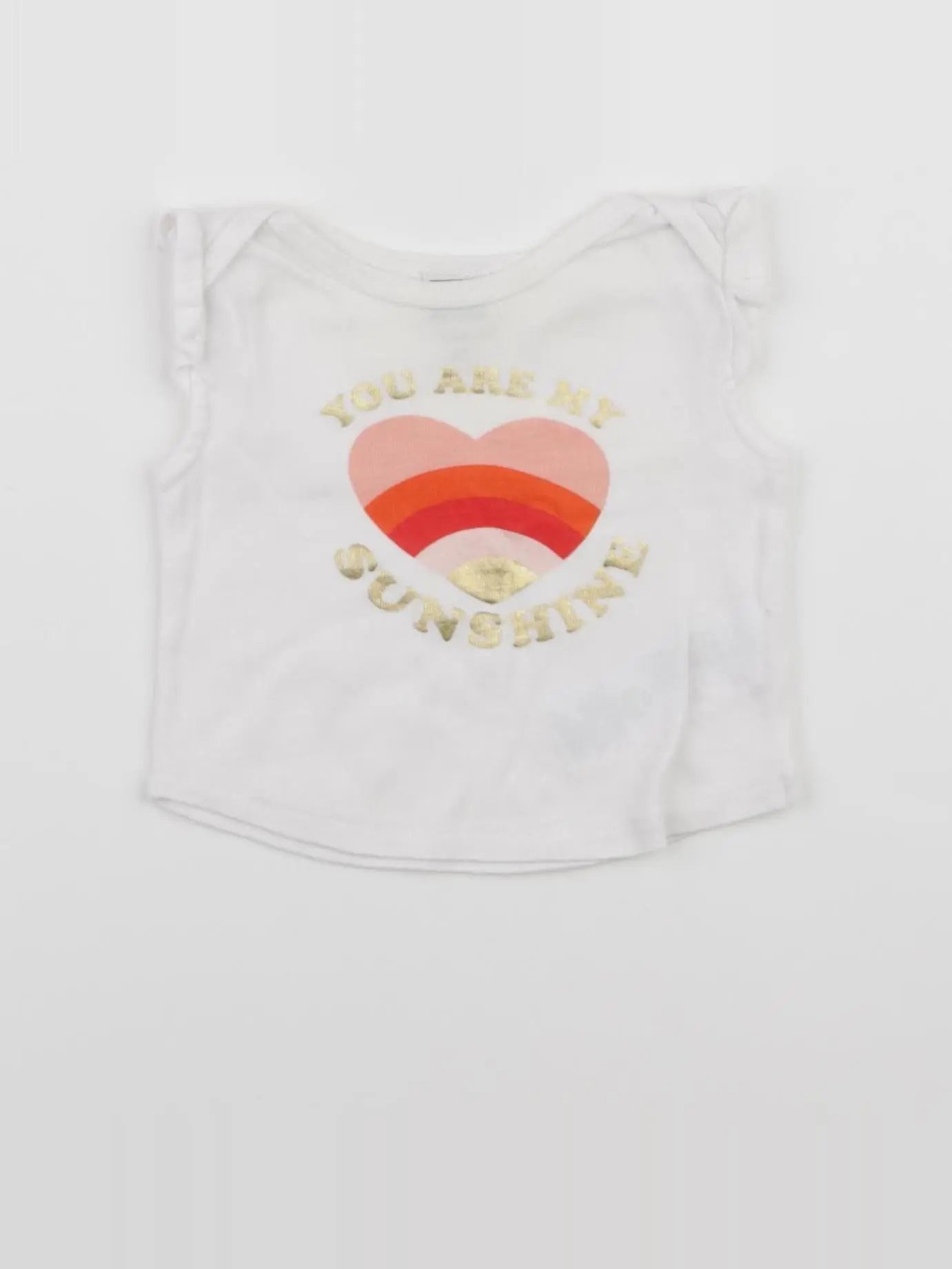 Bonton - tee-shirt blanc, or - 6 mois