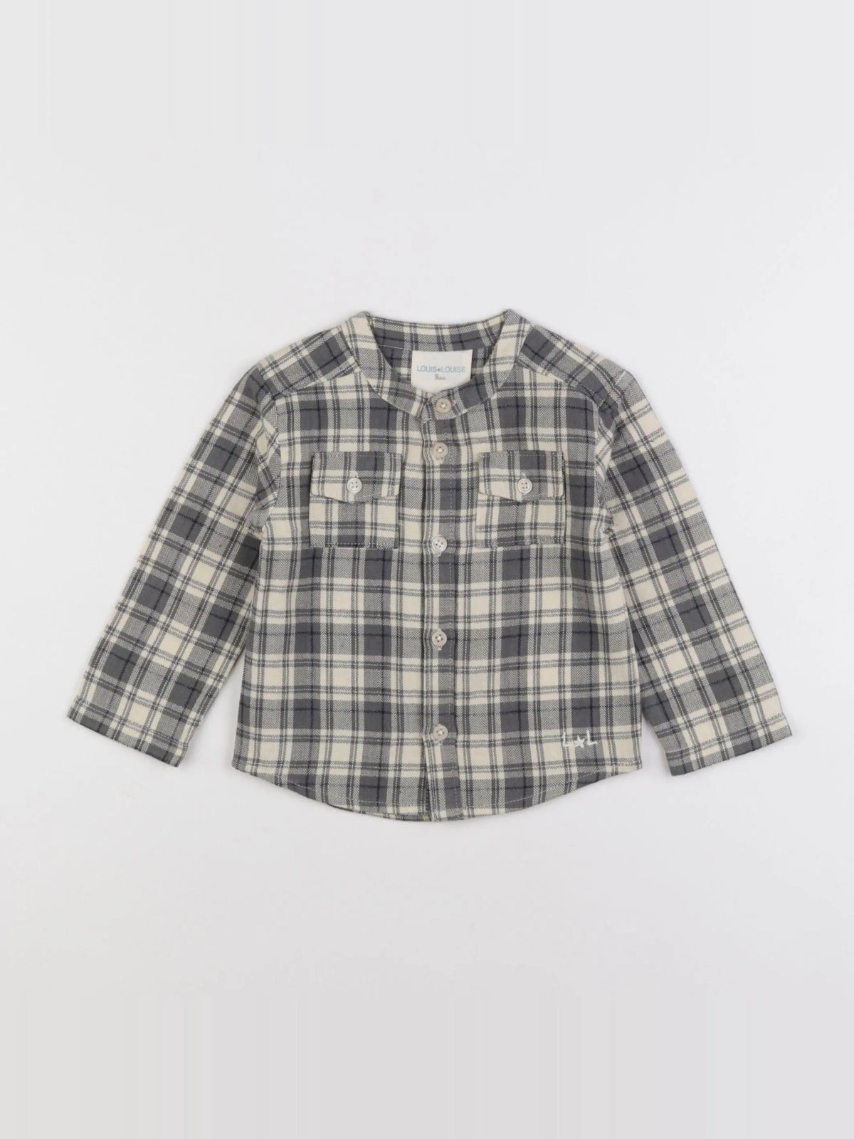 Louis Louise - chemise beige, gris - 12 mois