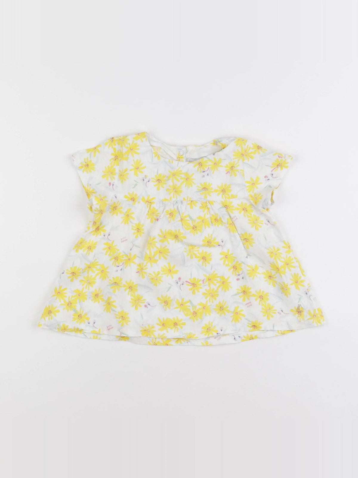 Petit Bateau - blouse blanc, jaune - 2 ans