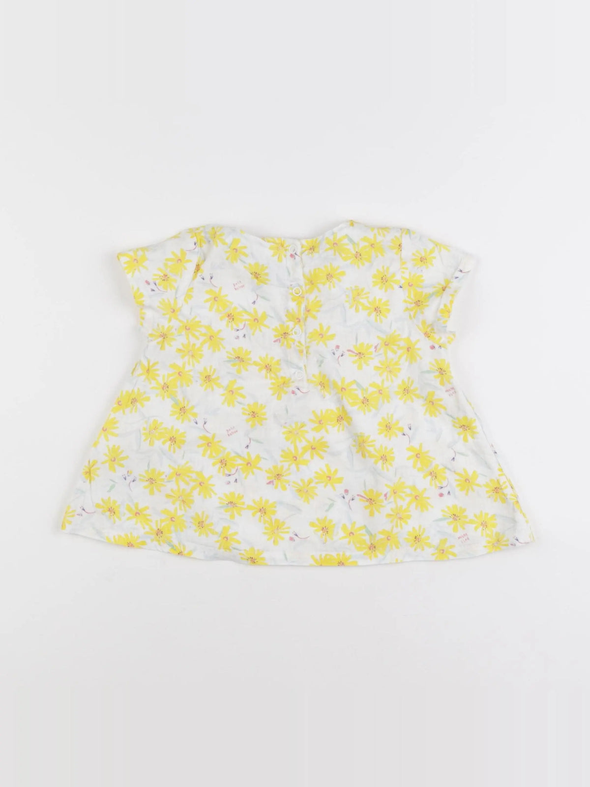 Petit Bateau - blouse blanc, jaune - 2 ans
