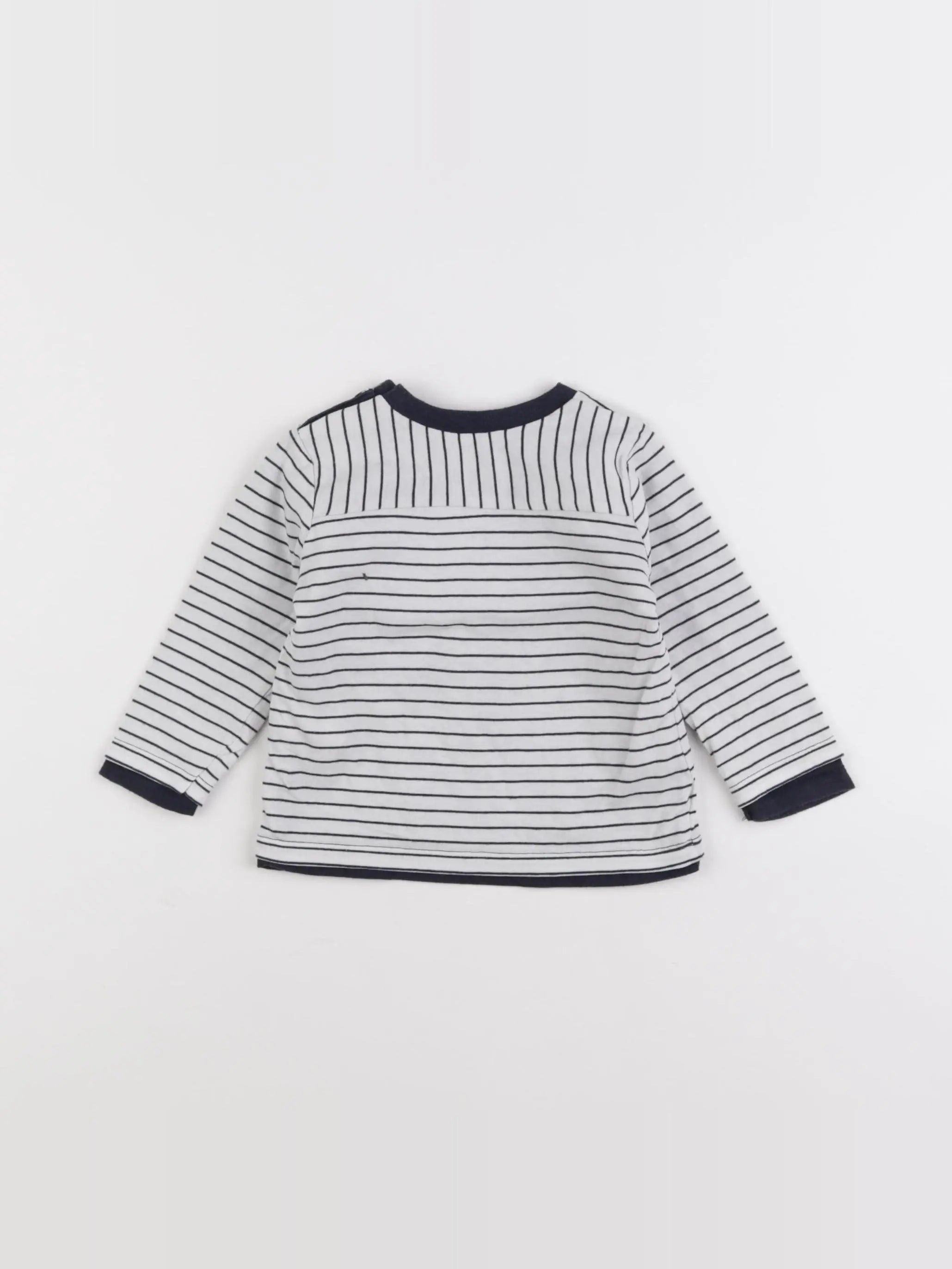 IKKS - tee-shirt bleu, blanc - 6 mois