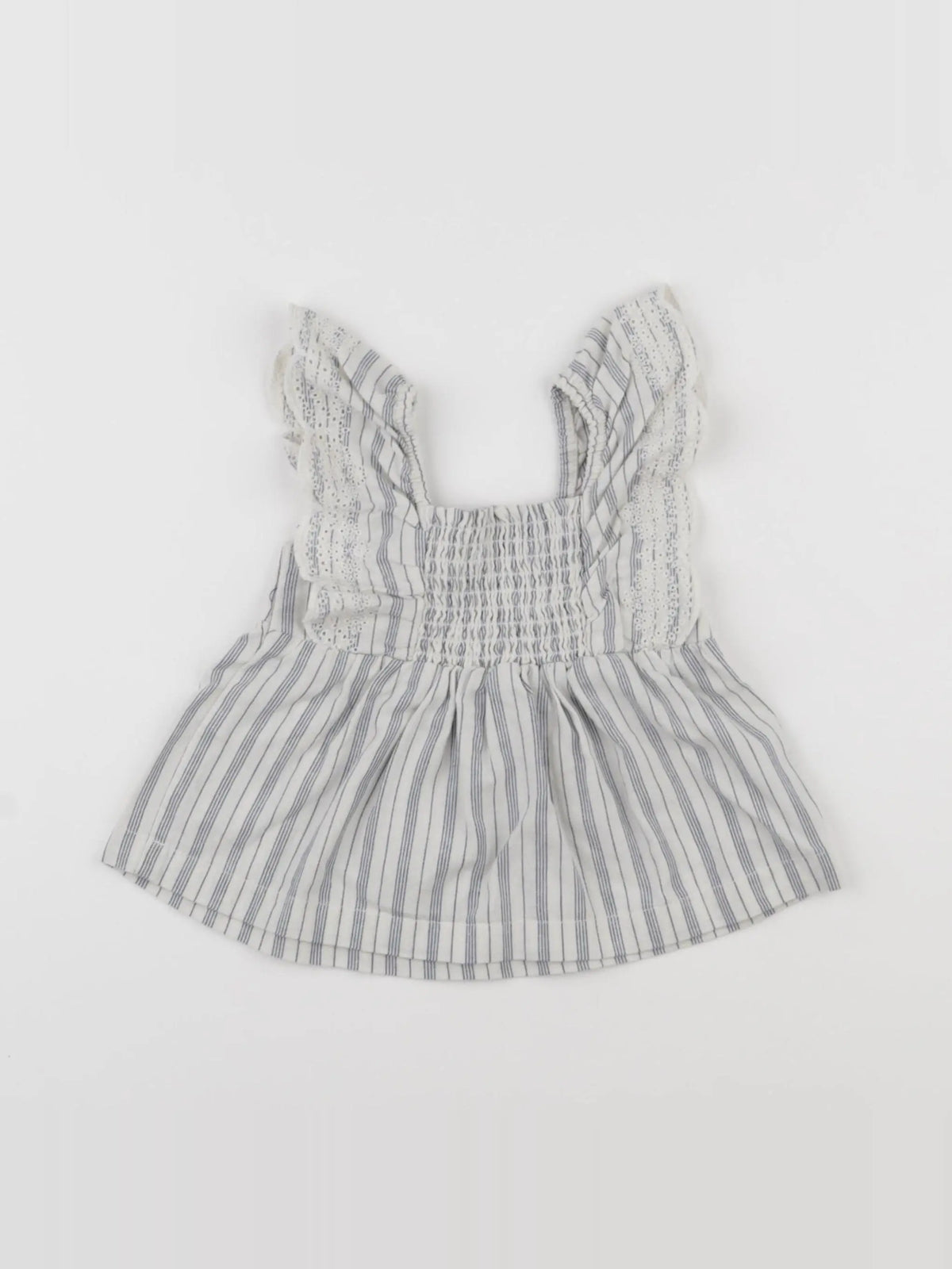 Vertbaudet - blouse blanc, bleu - 12 mois