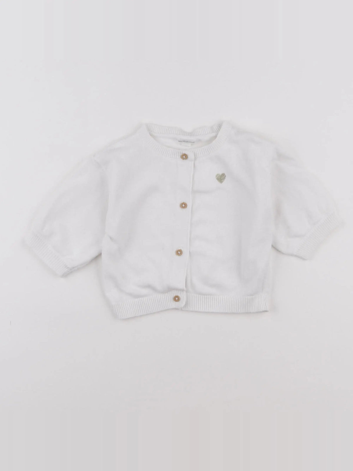 Vertbaudet - gilet blanc - 6 mois