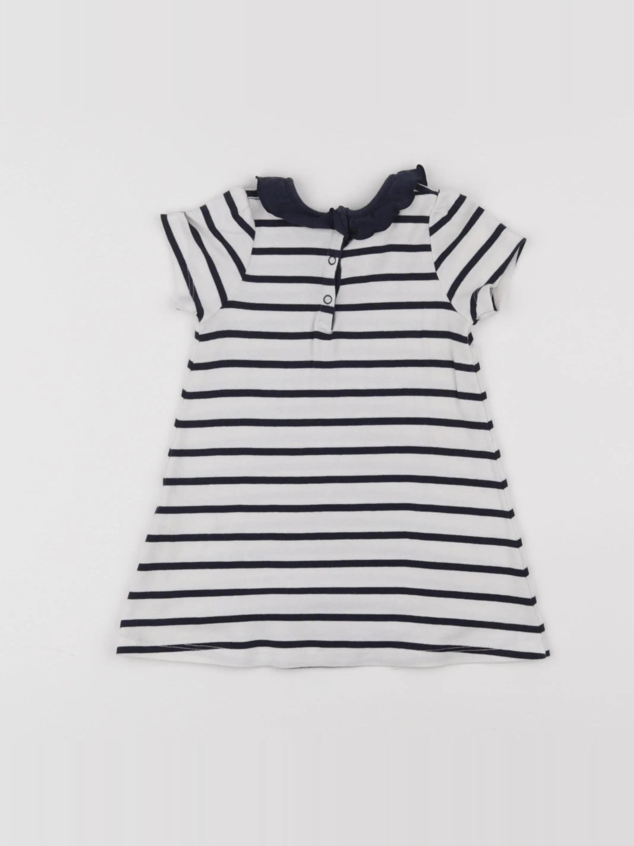 Petit Bateau - robe blanc - 12 mois