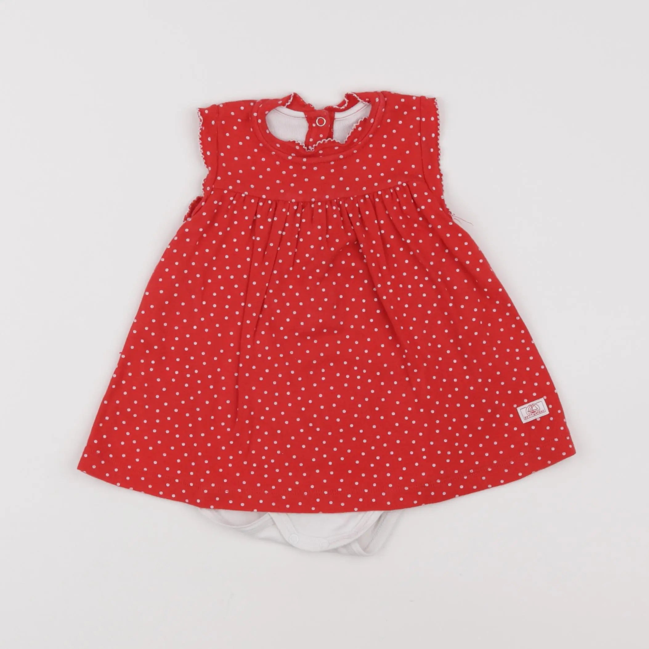 Petit Bateau - body robe rouge - 6 mois