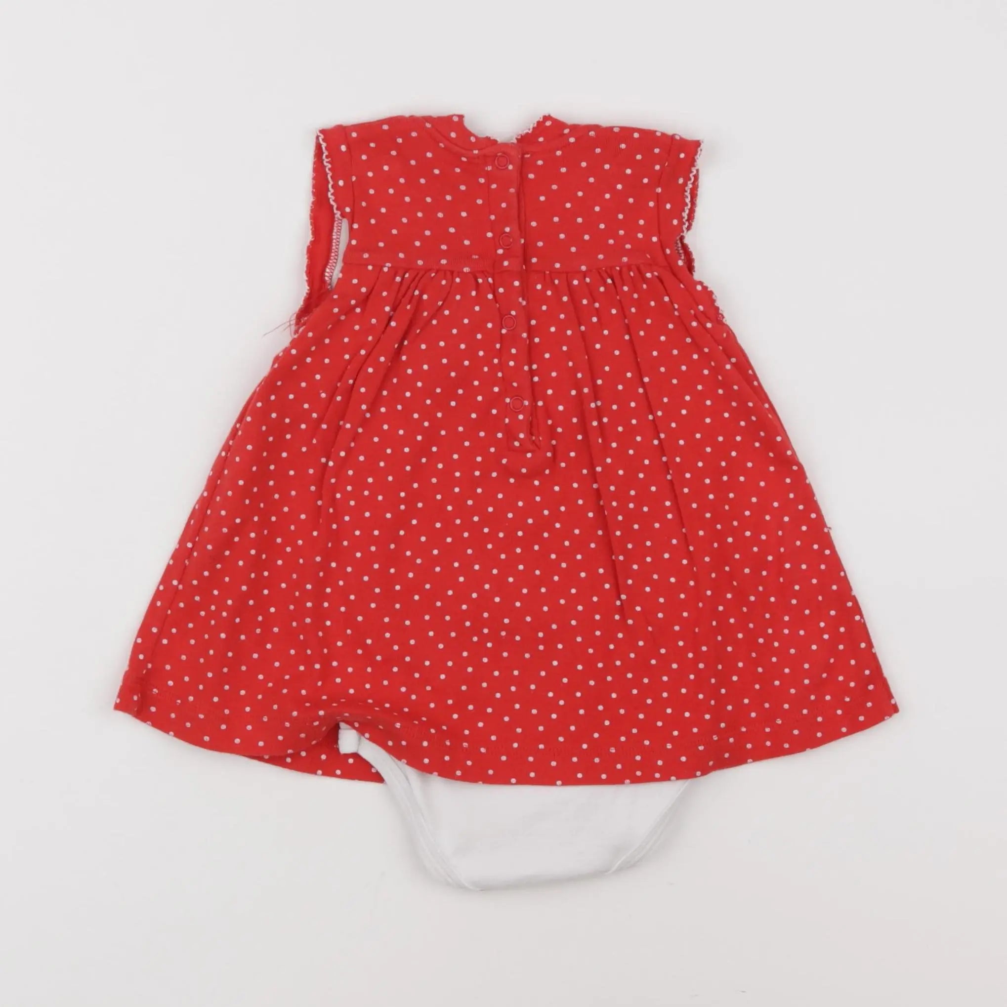 Petit Bateau - body robe rouge - 6 mois