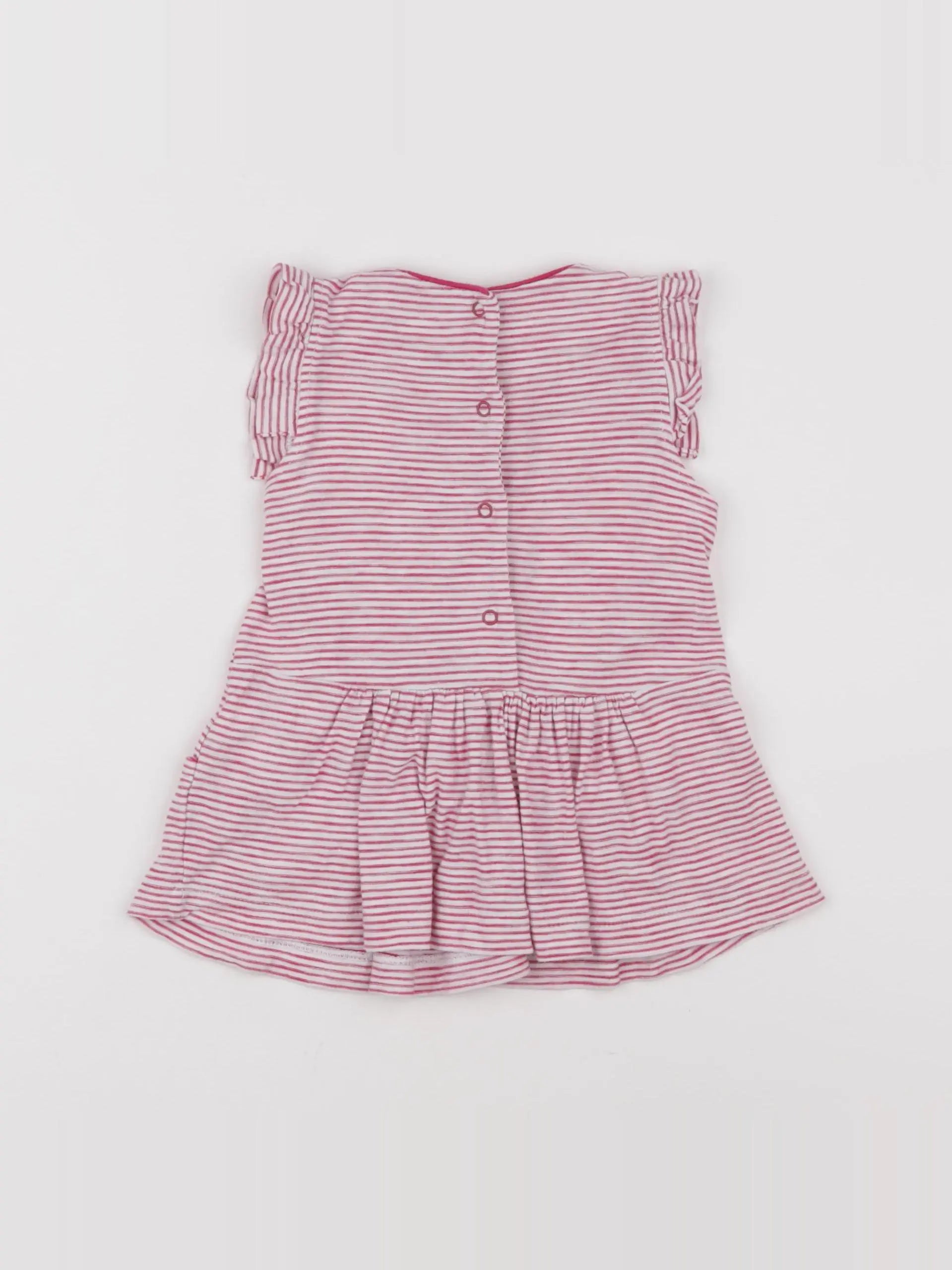 Natalys - robe blanc, rose - 6 mois