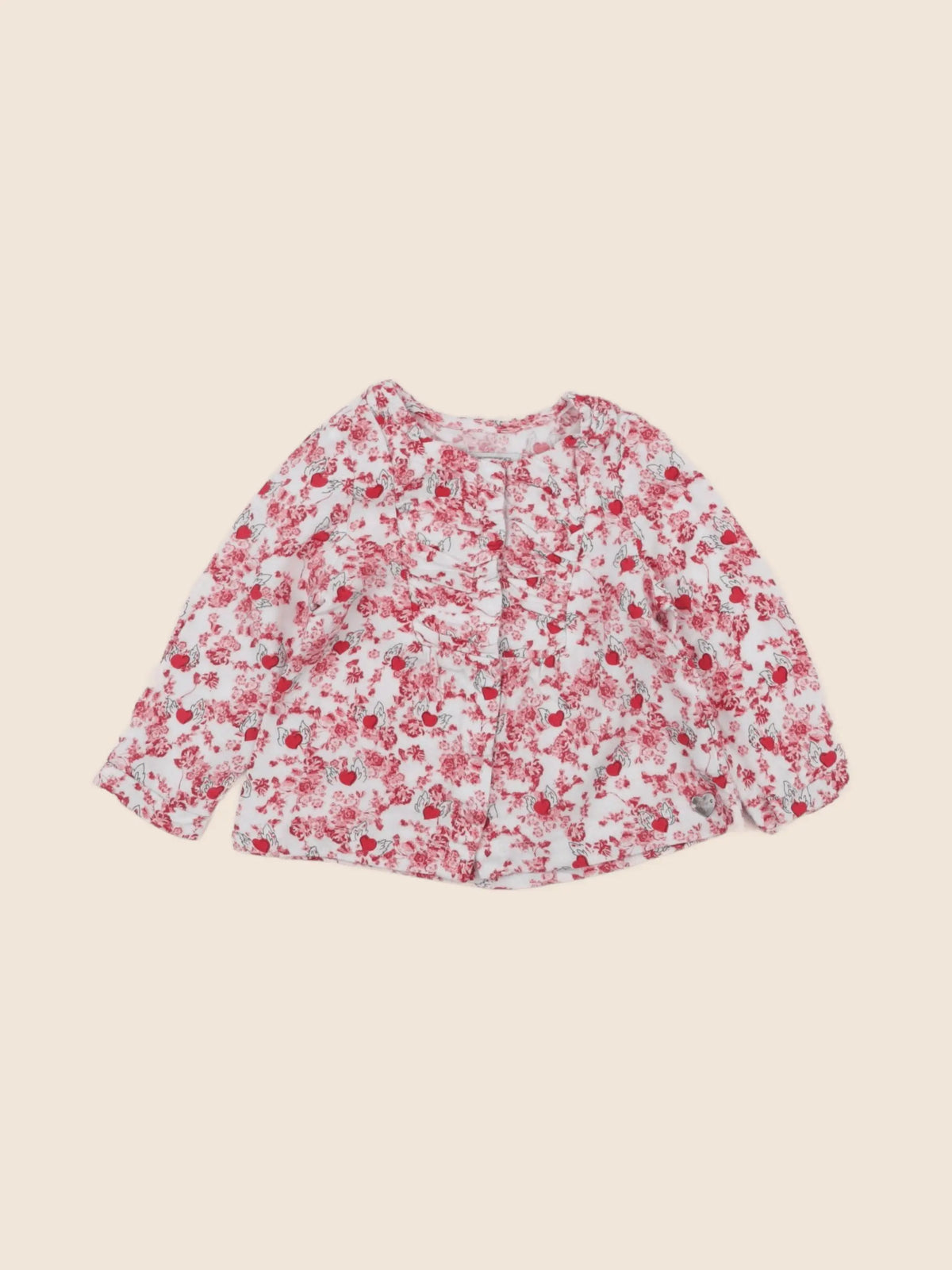 IKKS - blouse rouge - 12 mois