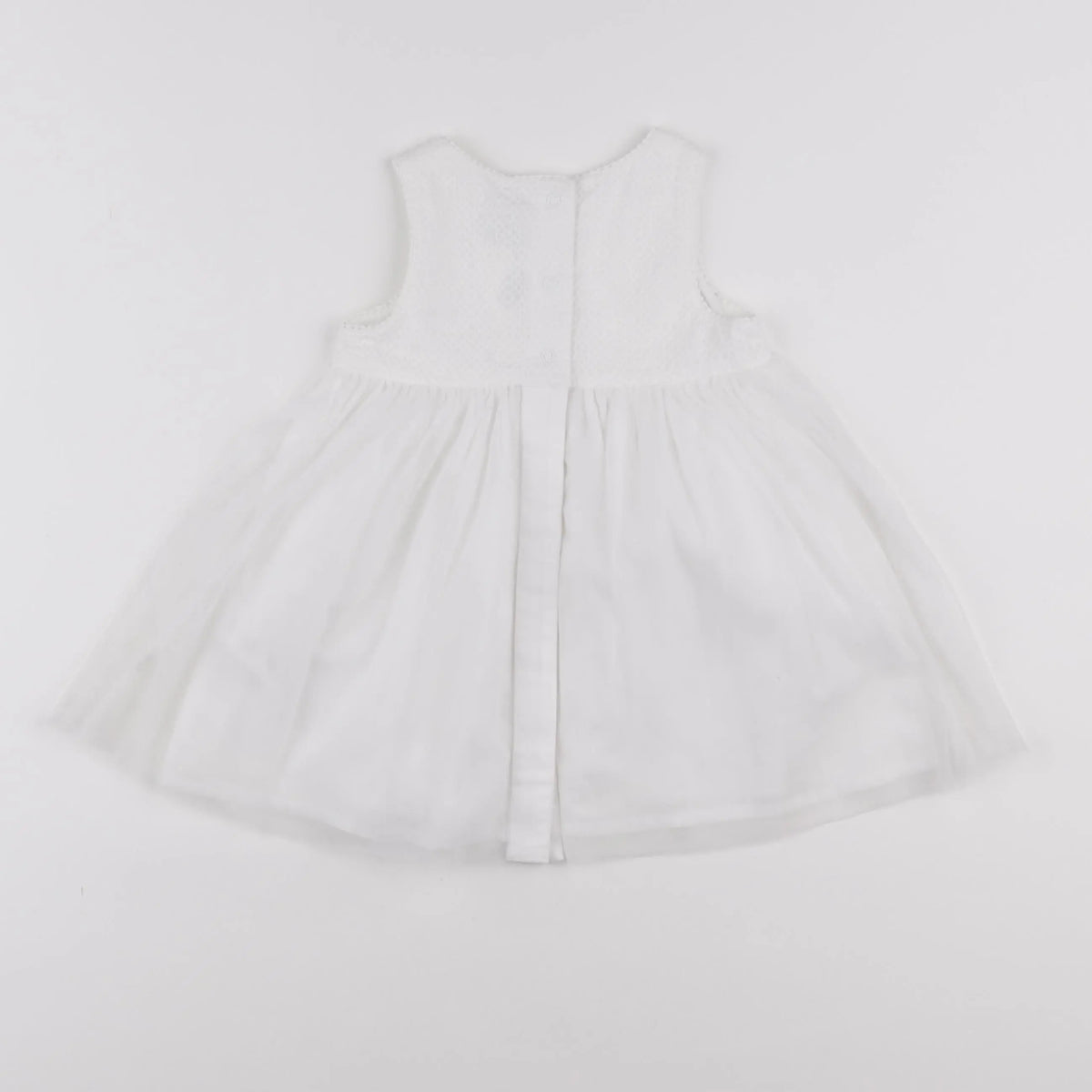 Petit Bateau - robe blanc - 12 mois