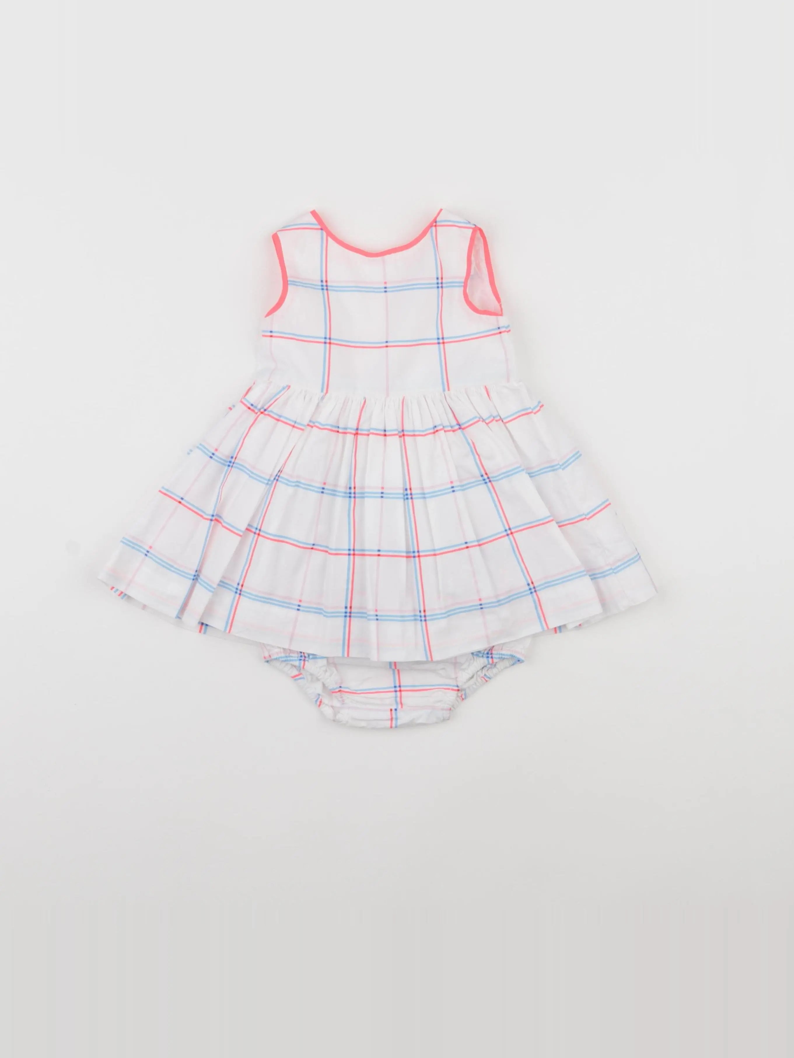 Jacadi - robe bleu, blanc, rose - 6 mois