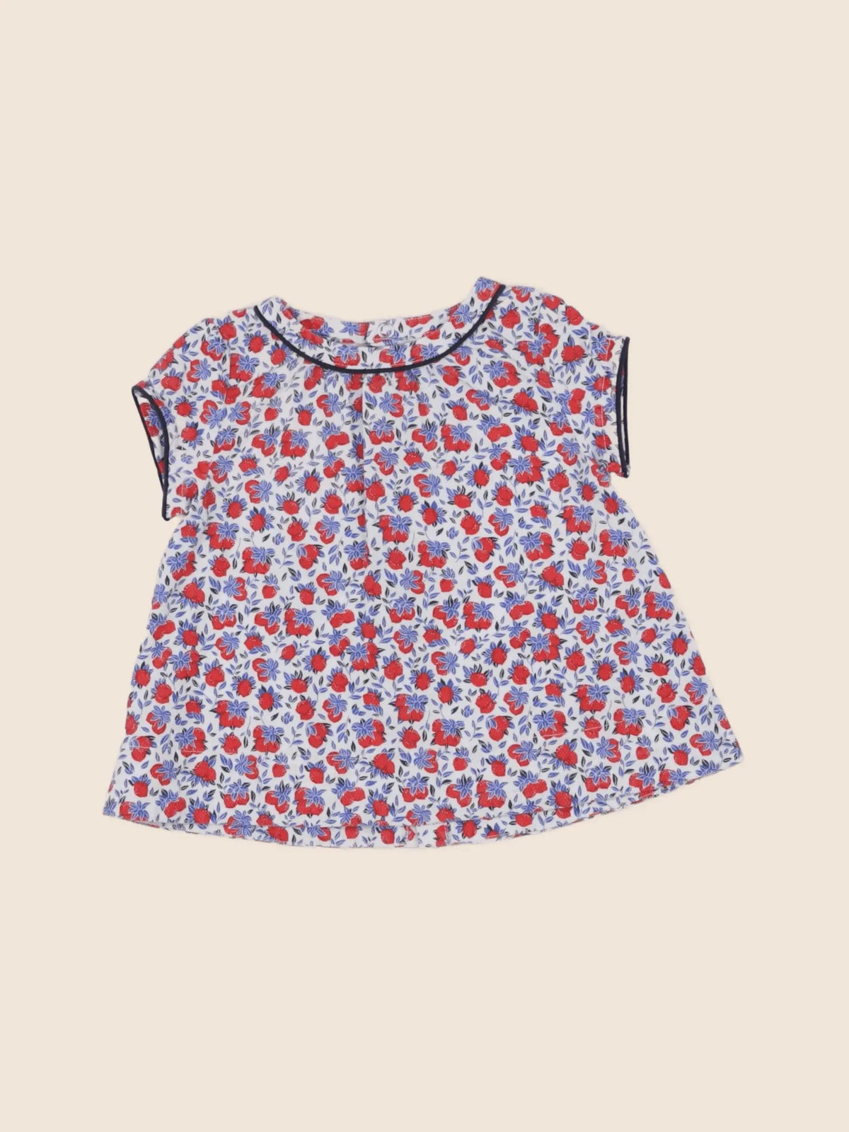 Petit Bateau - blouse rouge - 6 mois