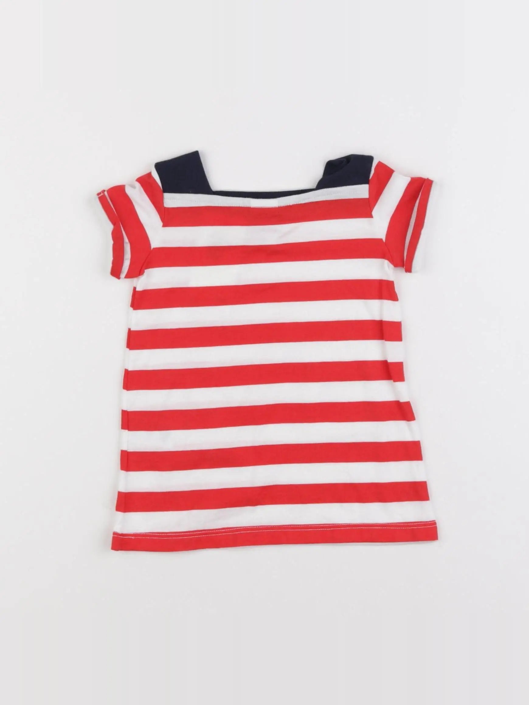Petit Bateau - robe blanc, rouge - 3 mois