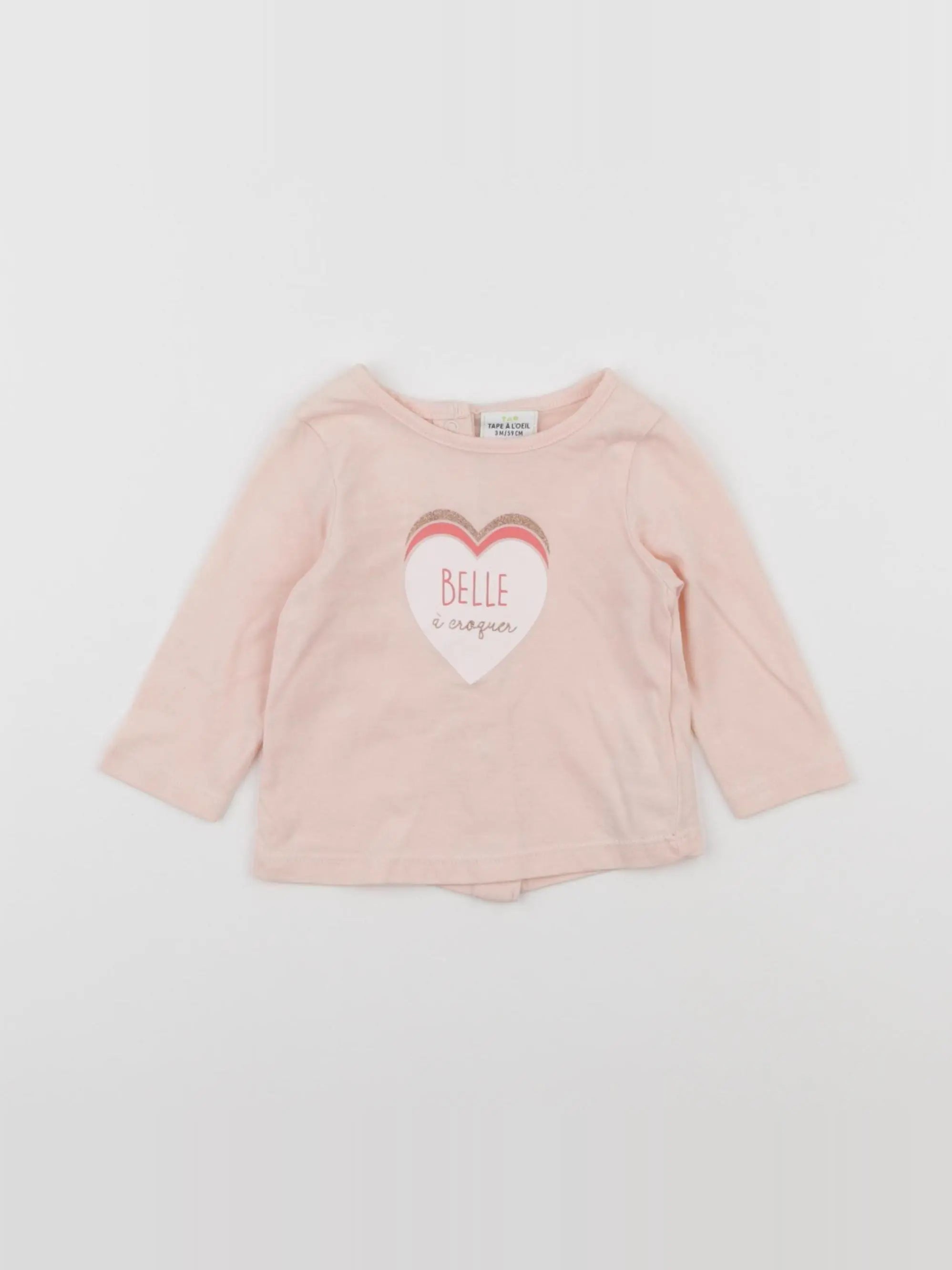 Tape à l'oeil - tee-shirt rose - 3 mois