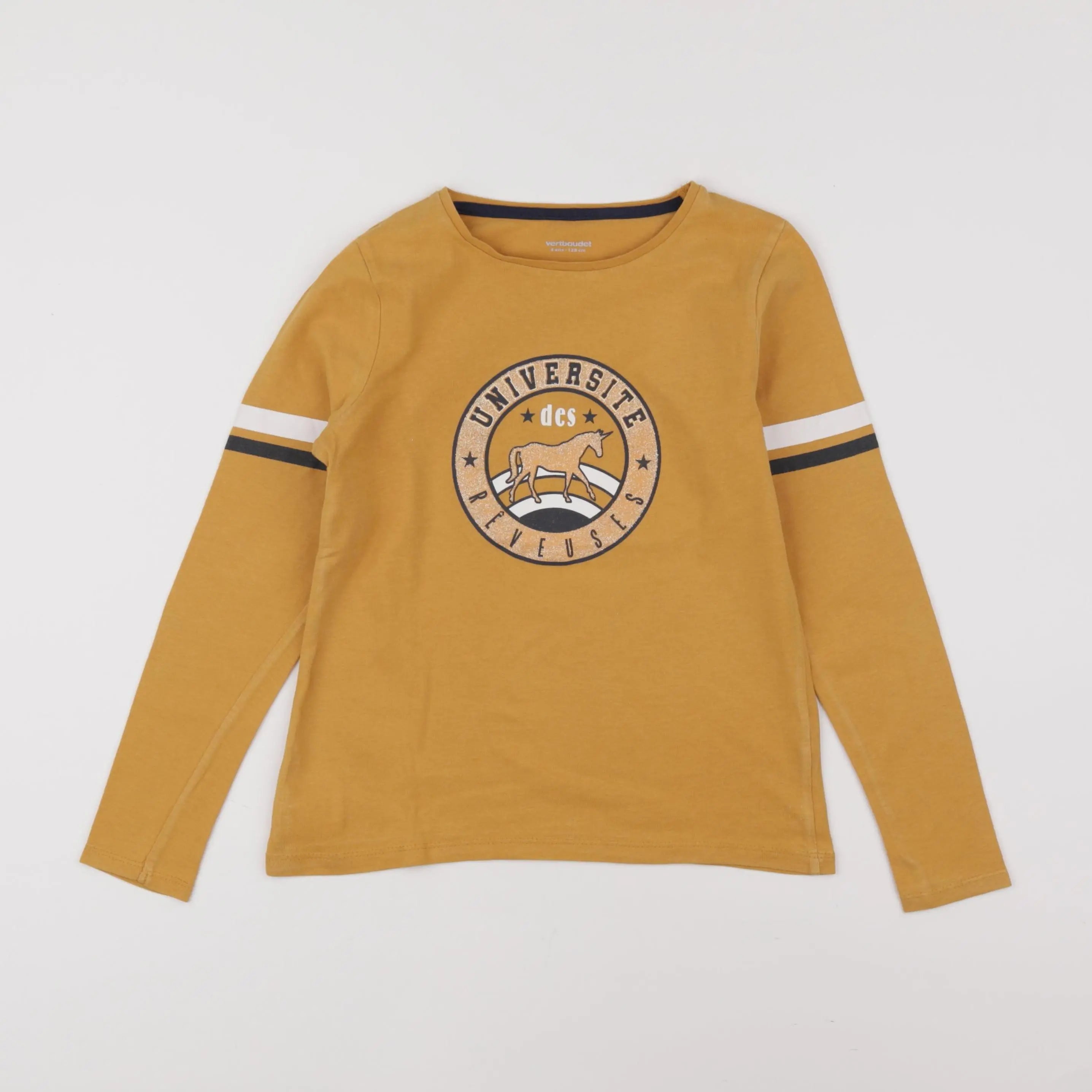 Vertbaudet - tee-shirt jaune - 8 ans