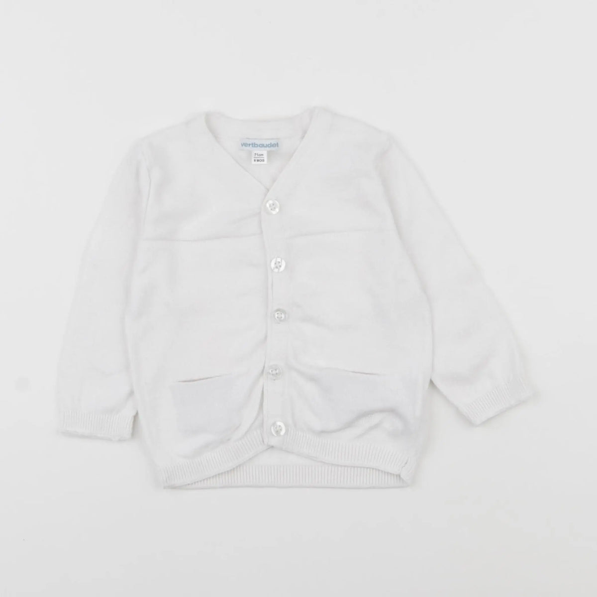 Vertbaudet - gilet blanc - 9 mois