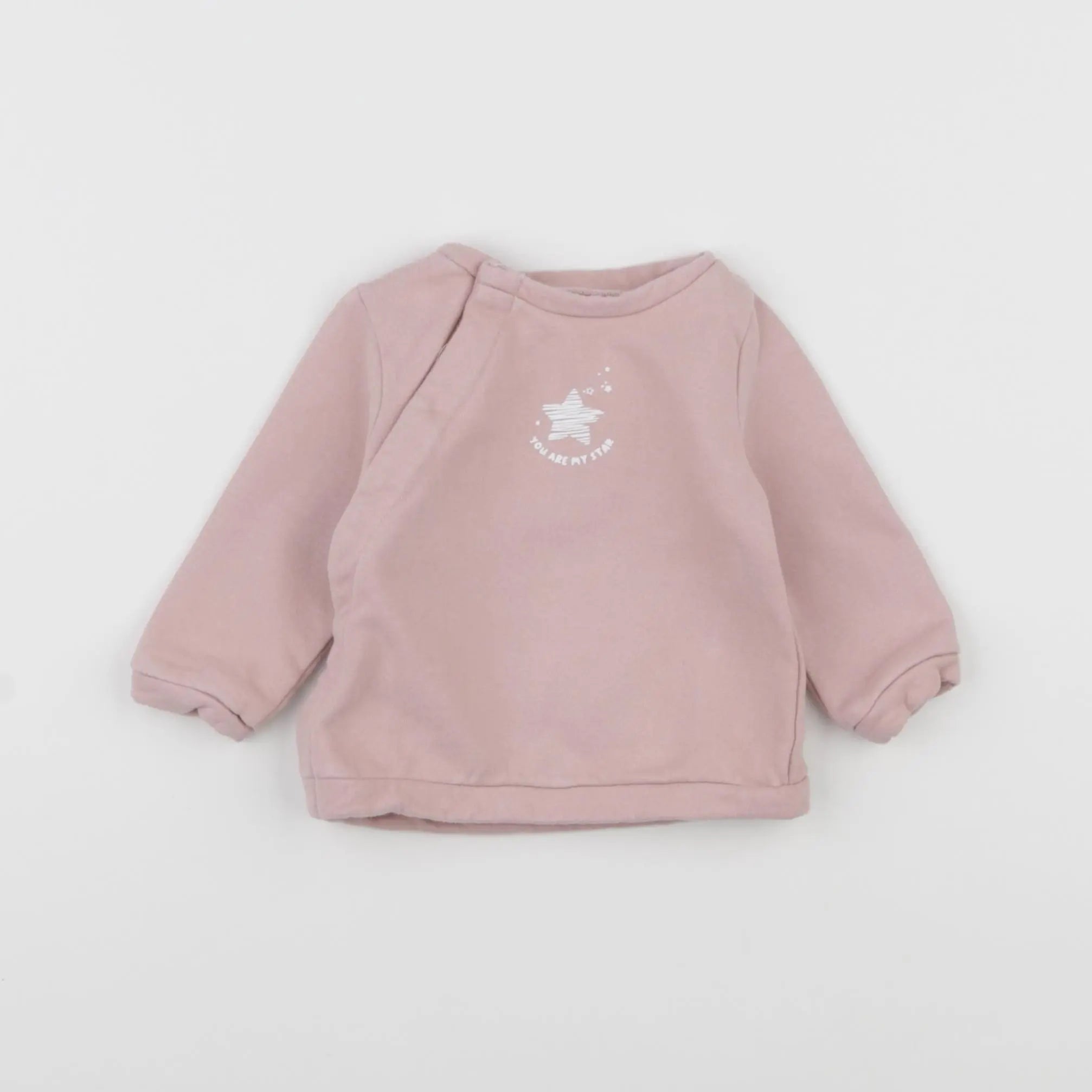 Vertbaudet - sweat rose - 6 mois