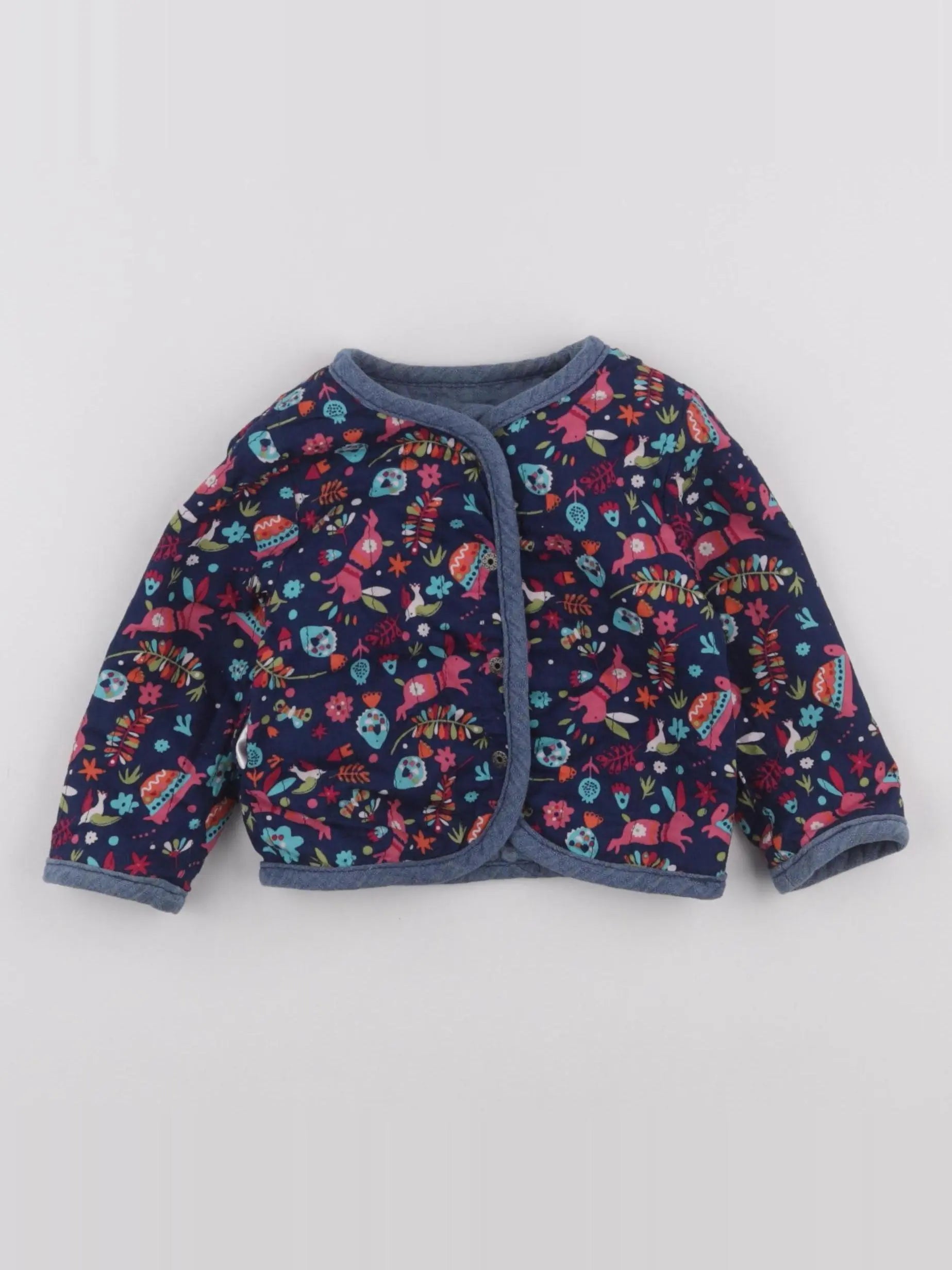 Vertbaudet - veste réversible bleu - 6 mois