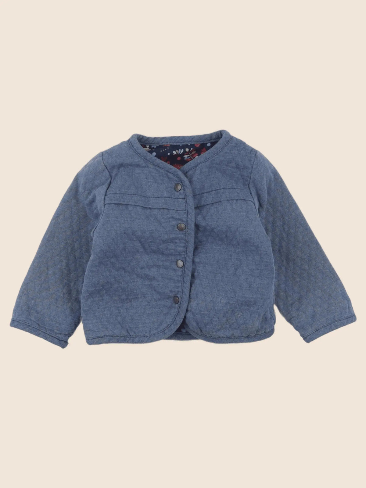 Vertbaudet - veste réversible bleu - 6 mois