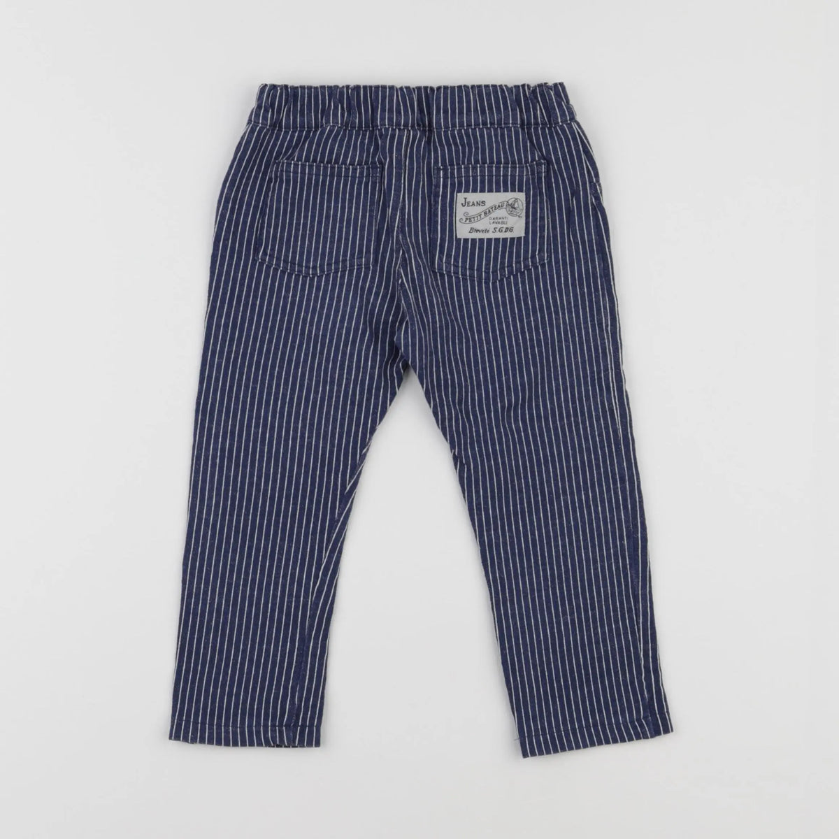 Petit Bateau - pantalon bleu, blanc - 18 mois